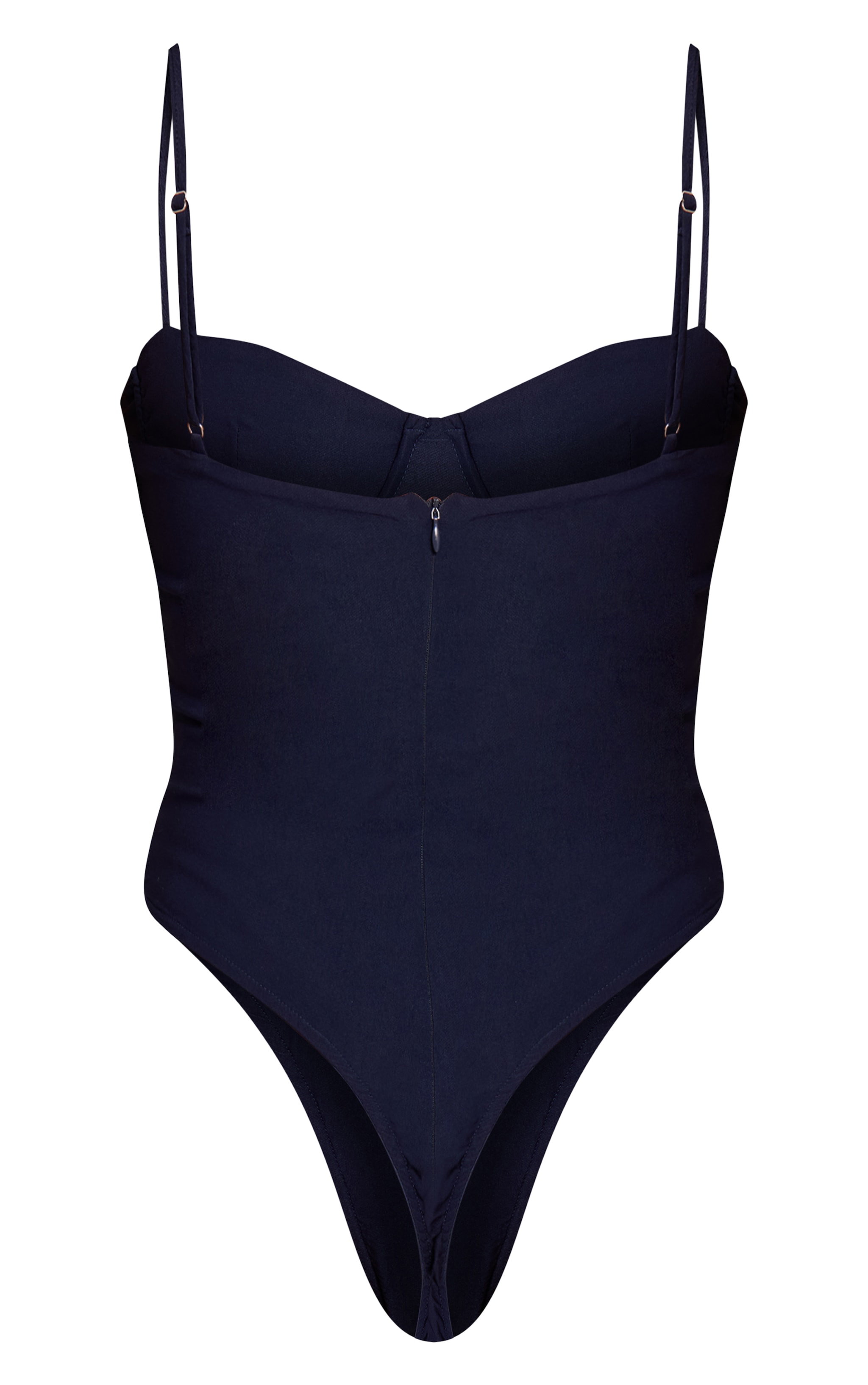 Navy Woven Stretch Strappy Bodysuit image 6
