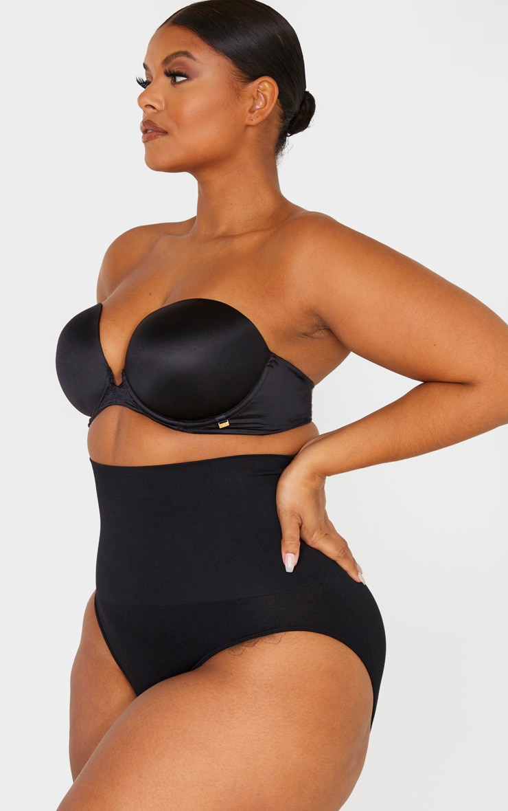 PLT Plus - Culotte gainante noire à taille haute sans coutures