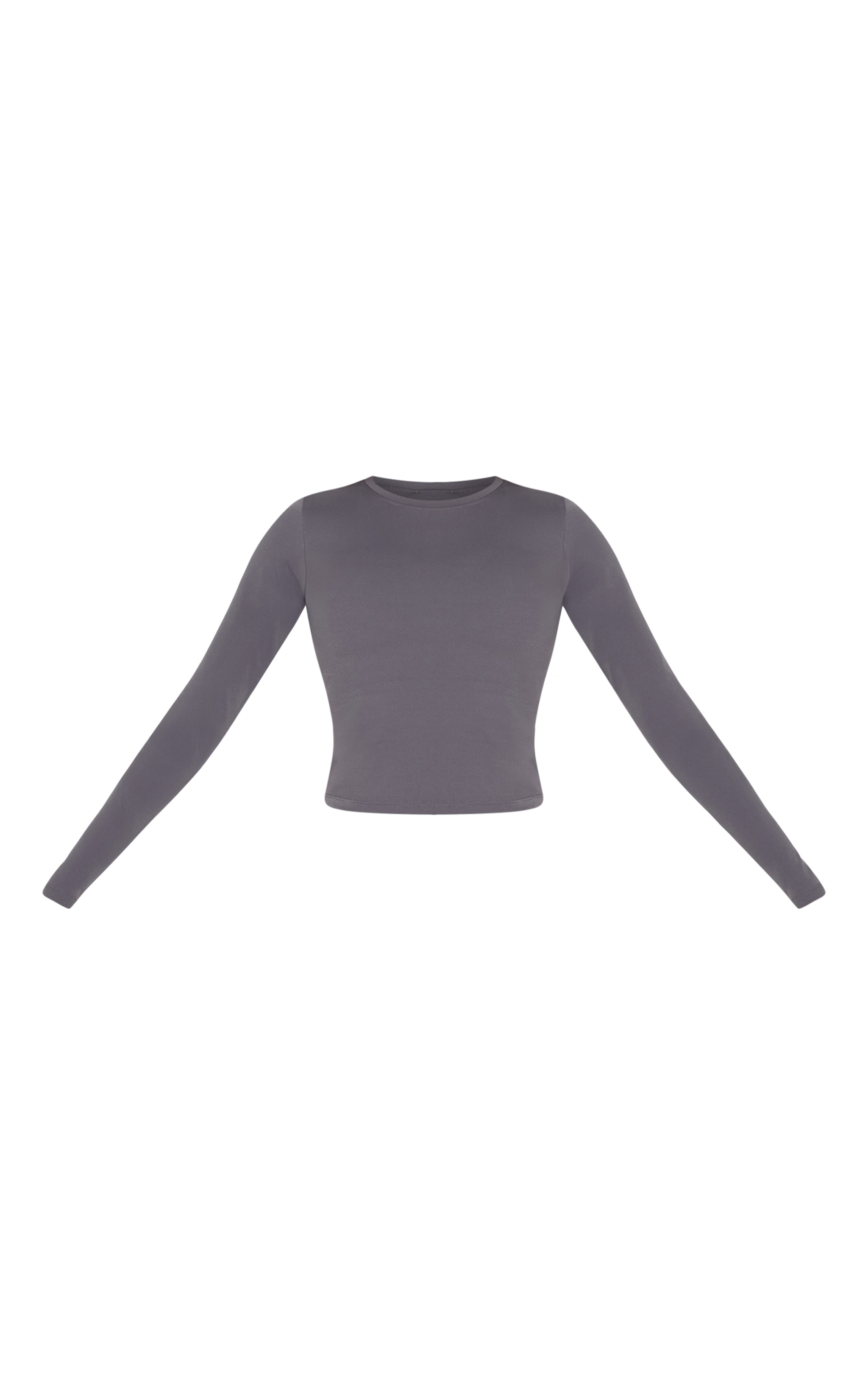 Charcoal Ultimate Sculpt Long Sleeve Crop Gym Top image 5