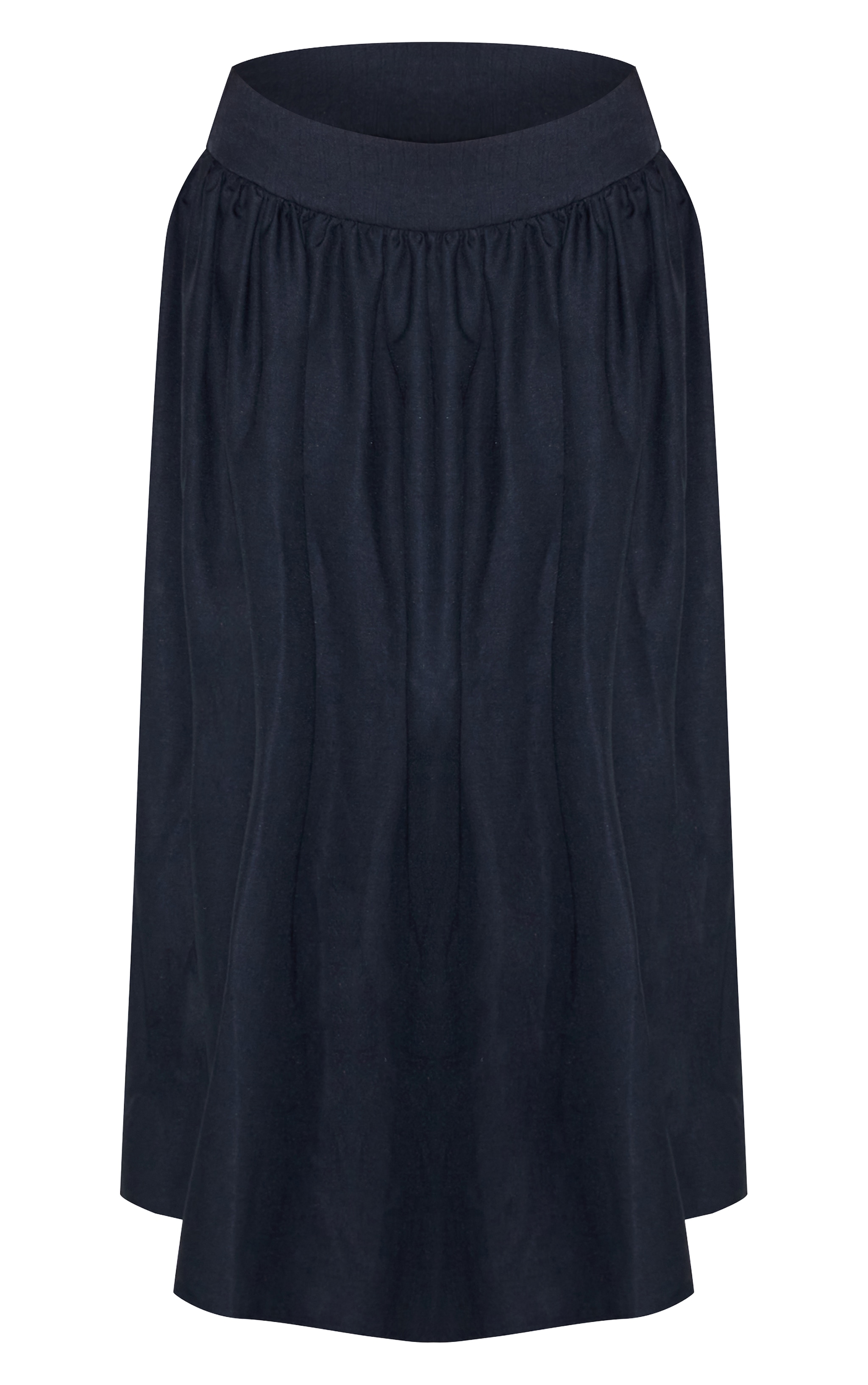 Plus Indigo Blue Wash Woven Drop Waist Rib Panel Maxi Skirt image 5
