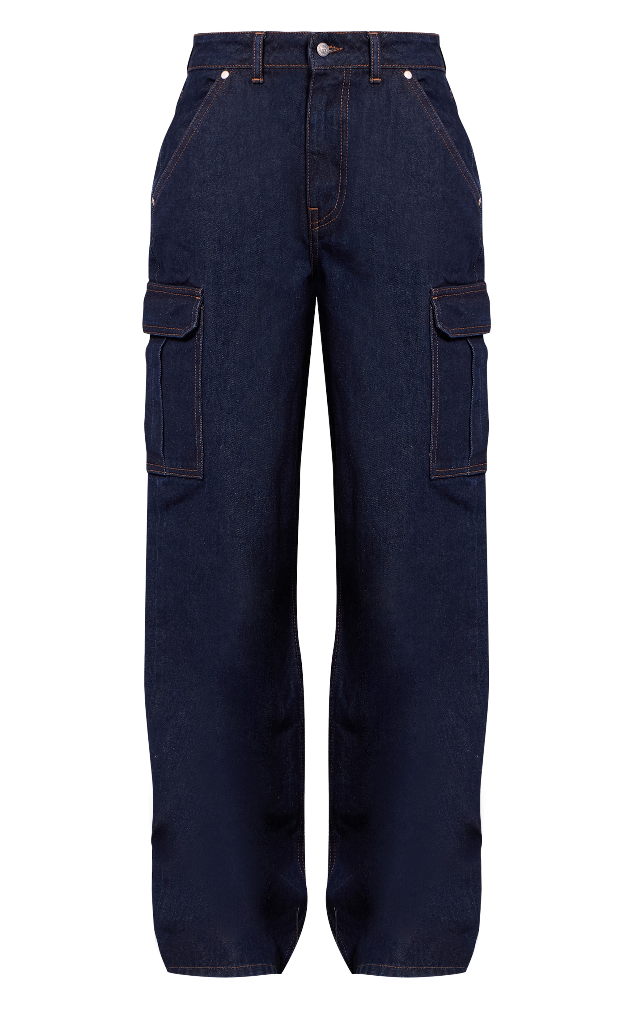 Tall Indigo Wide Leg Cargo Jeans image 5