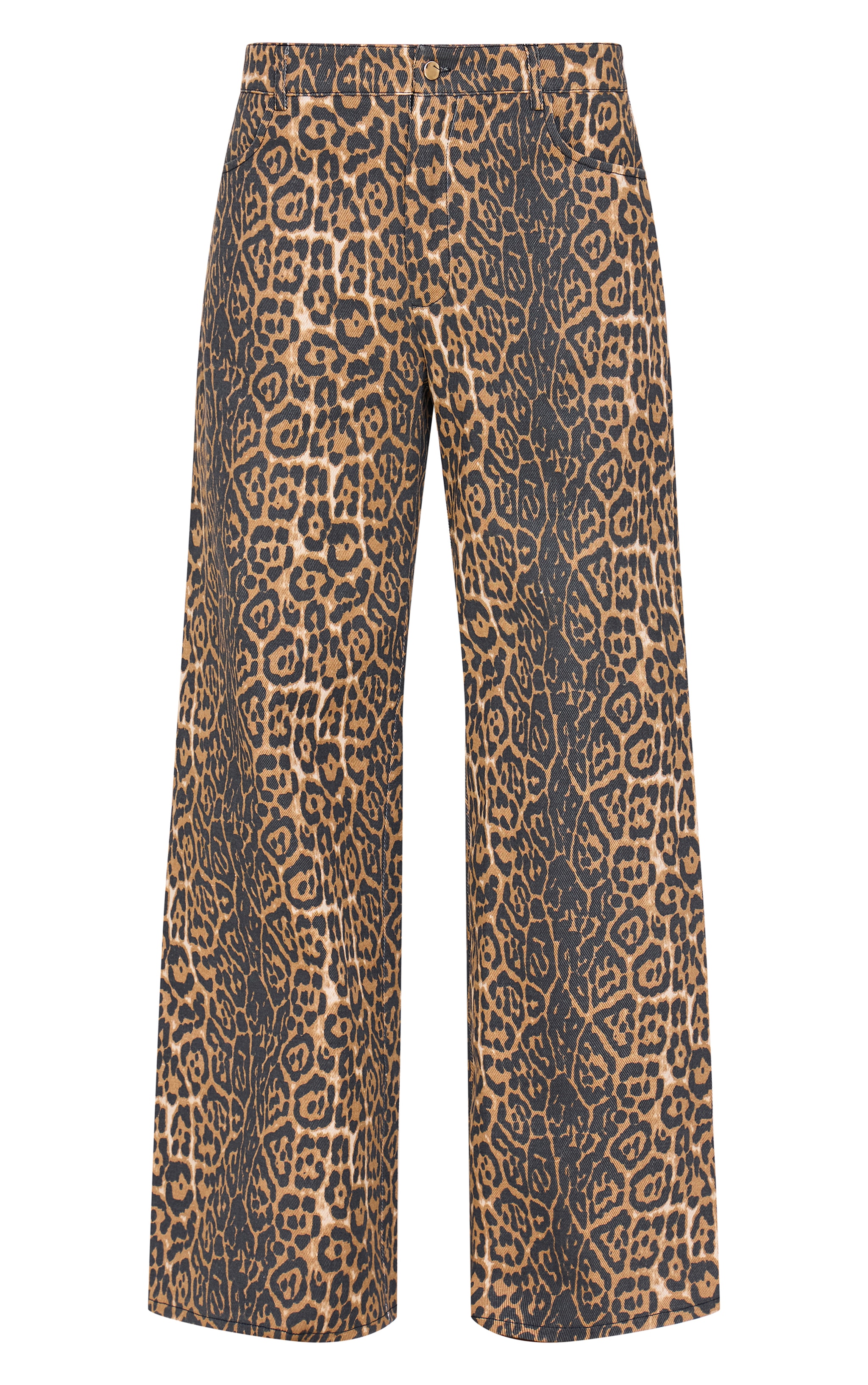 Stone Leopard Twill Wide Leg Pants image 5