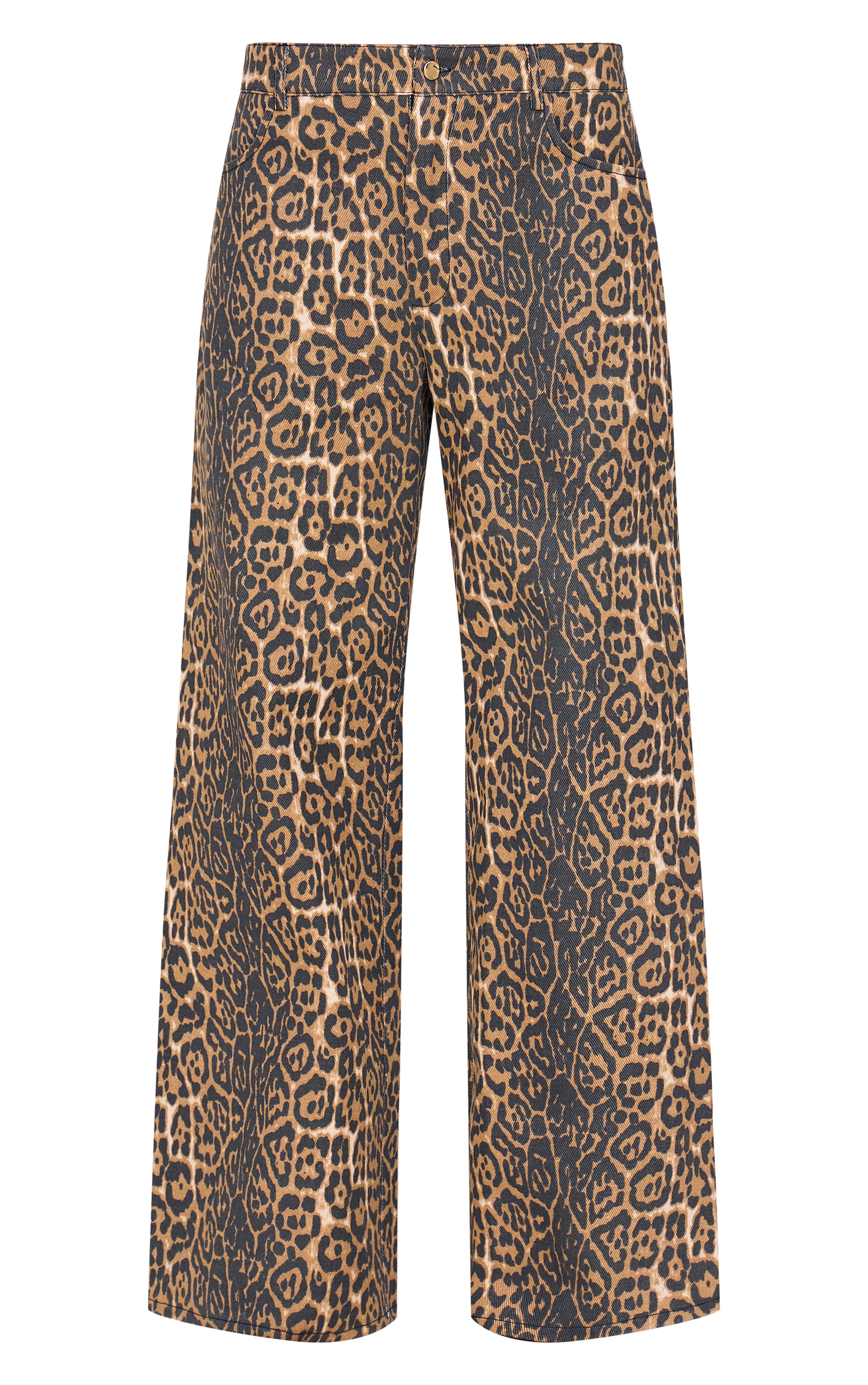 Stone Leopard Twill Wide Leg Pants  image 5