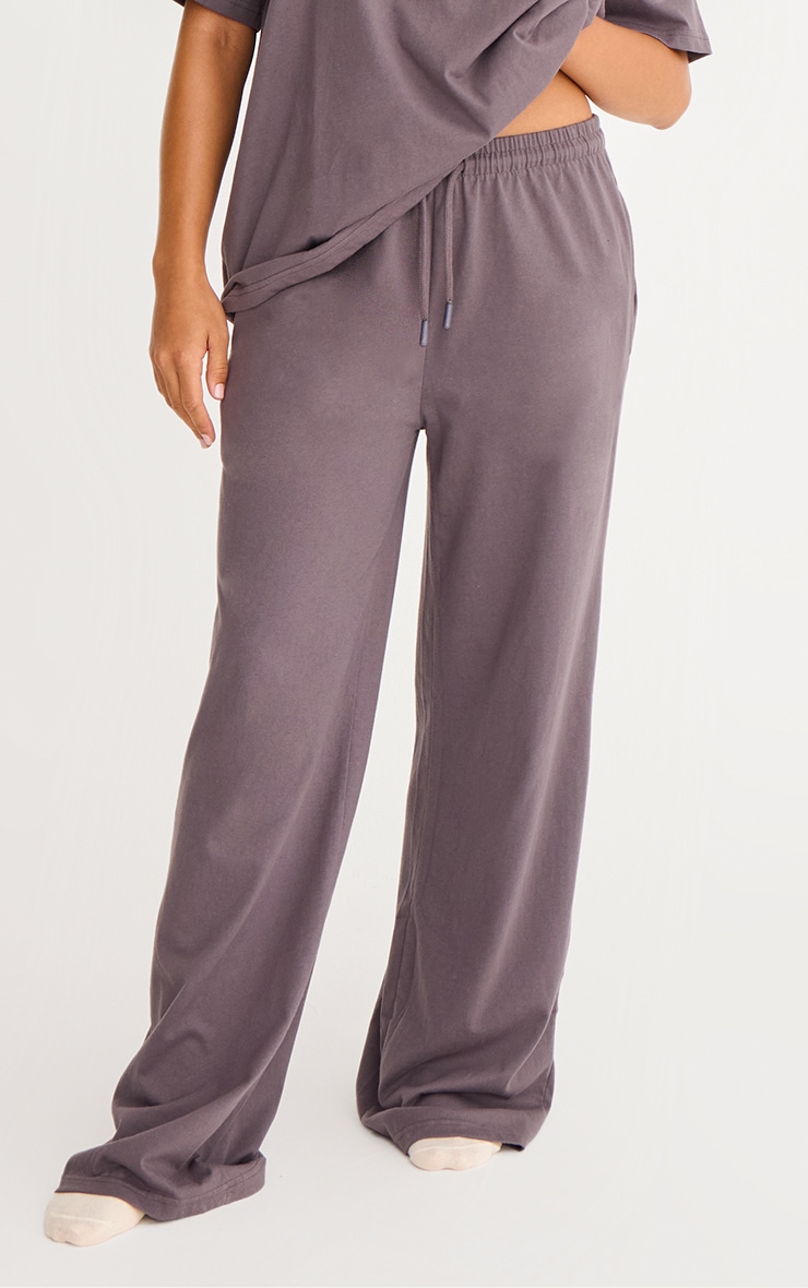 Charcoal Low Rise Wide Leg Trousers image 2