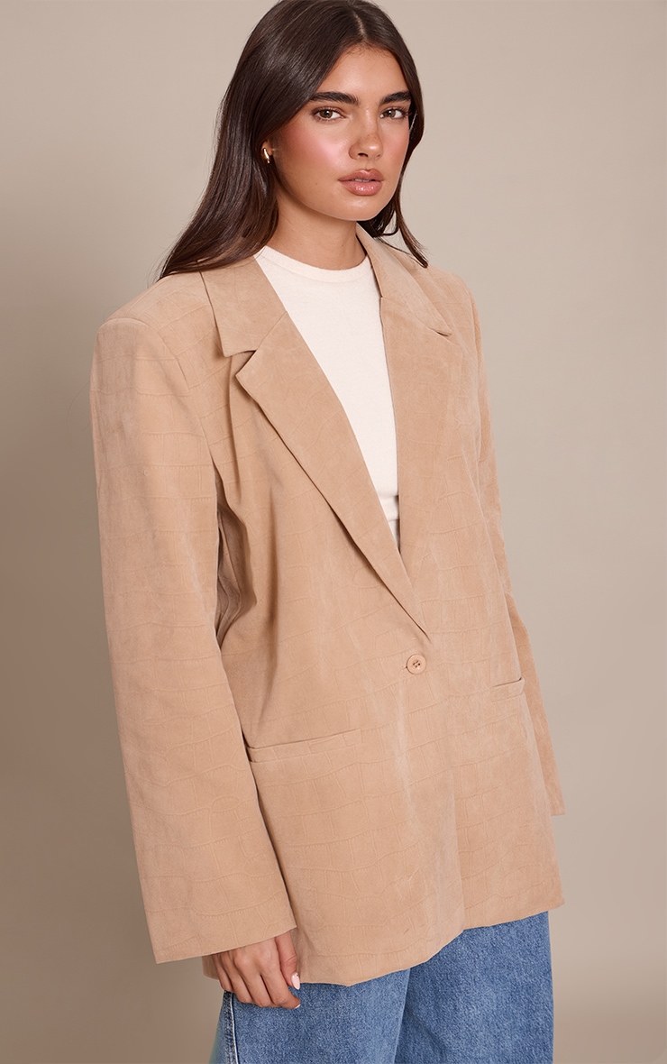 Sand Croc Suede Blazer image 1