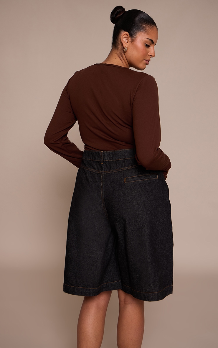 Plus Raw Indigo Wash Longline Denim Jorts image 3