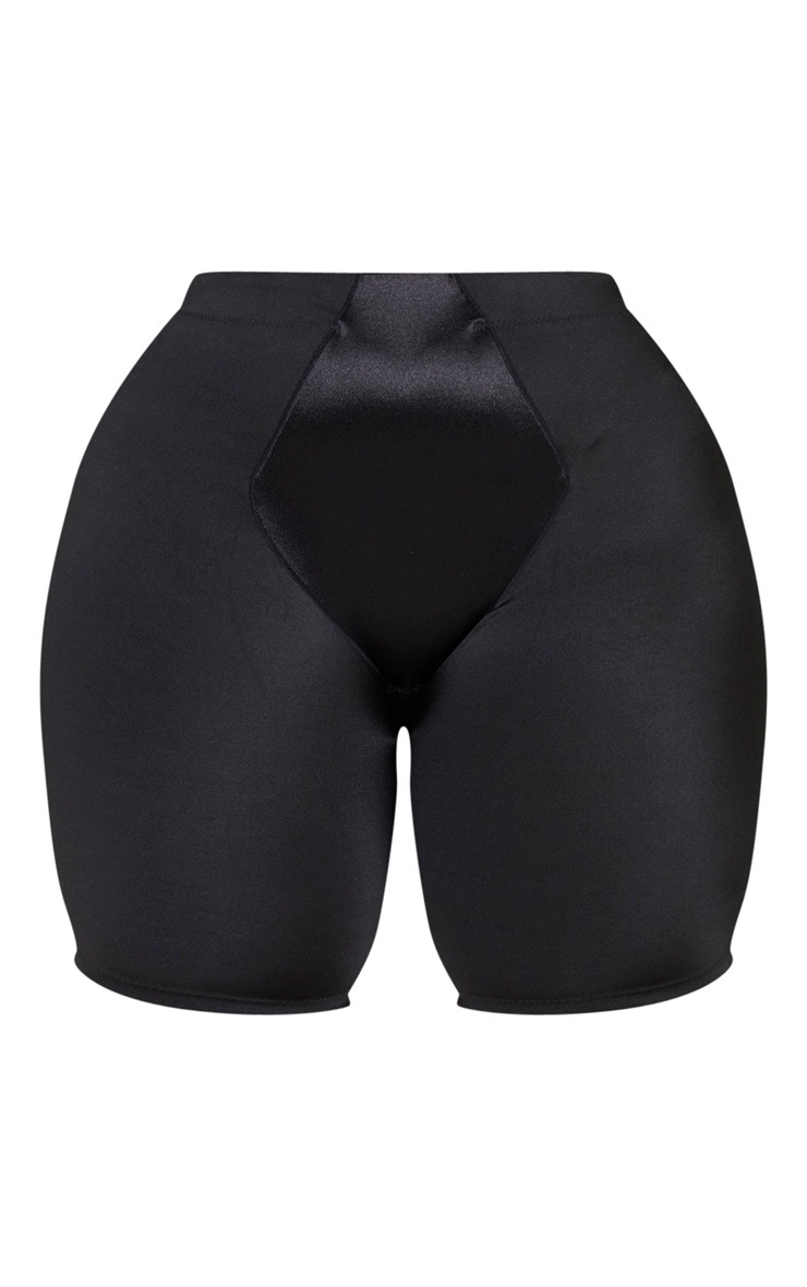 Plus Black Satin High Waist Control Shapewear Short PrettyLittleThing USA
