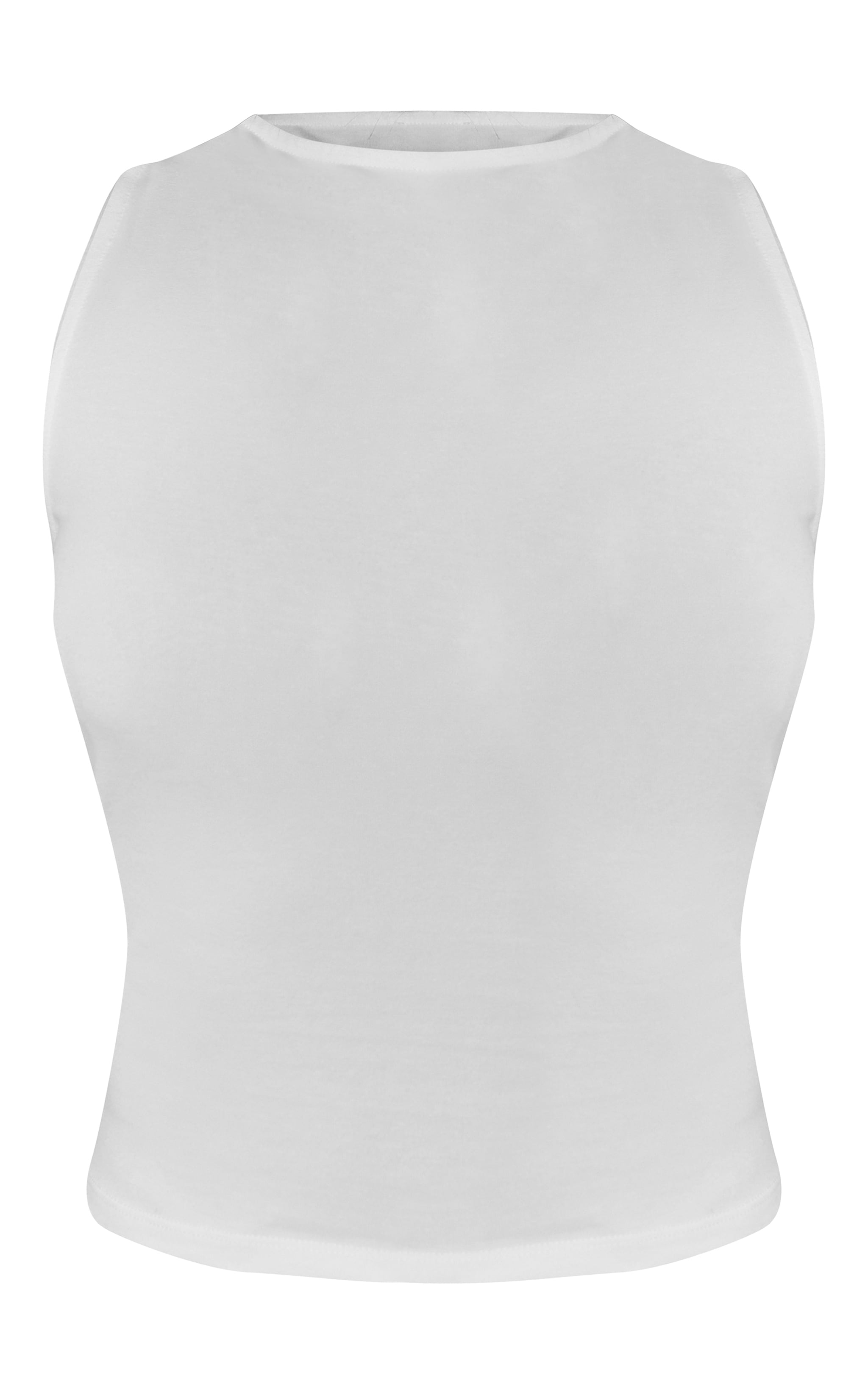 Petite Top en coton doux blanc sans manches à col bateau image 5