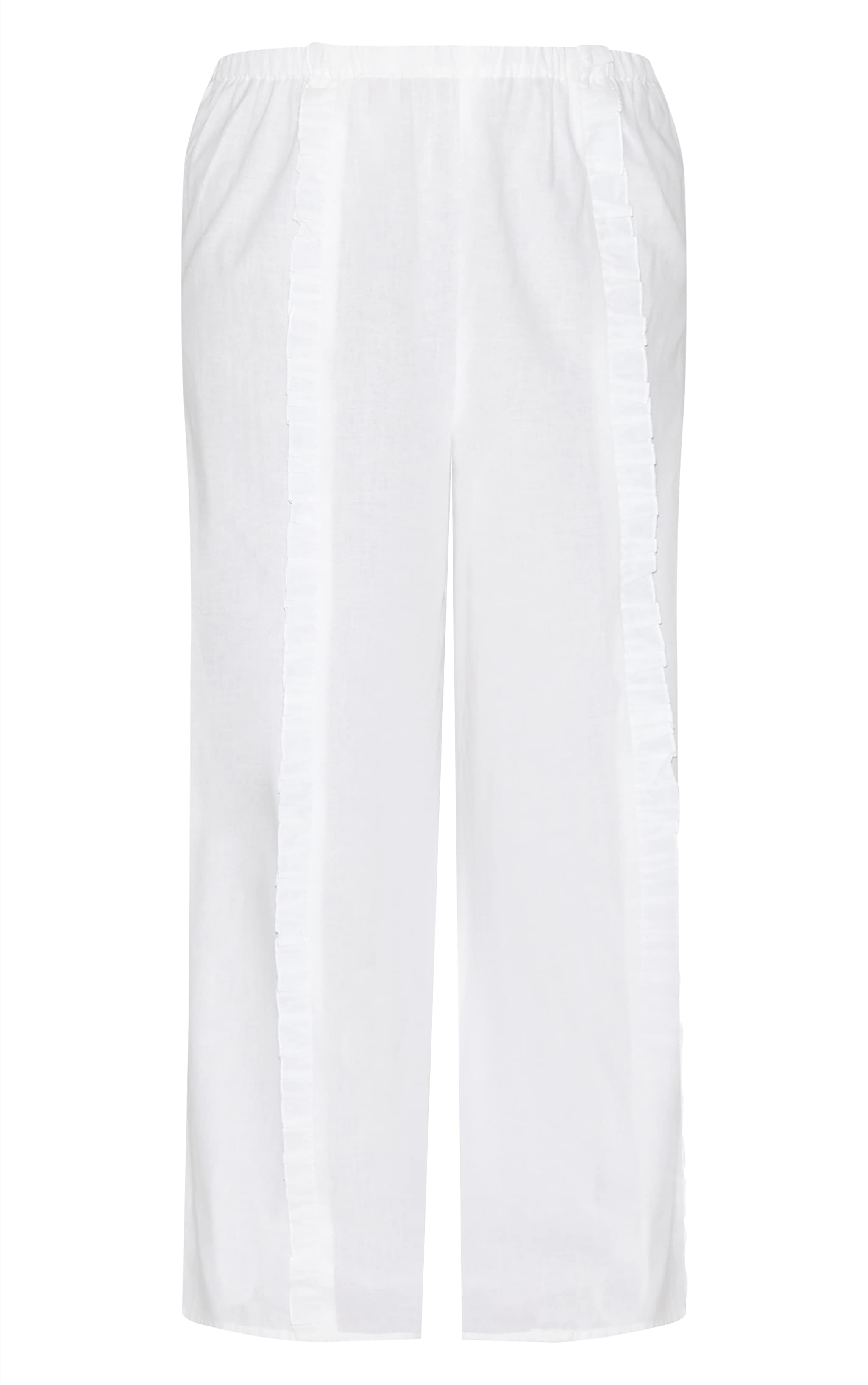 Plus White Wide Leg Drawstring Pants image 5