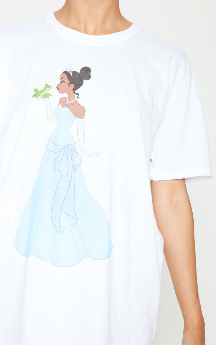 White Disney Princess & The Frog Oversized T Shirt image 5