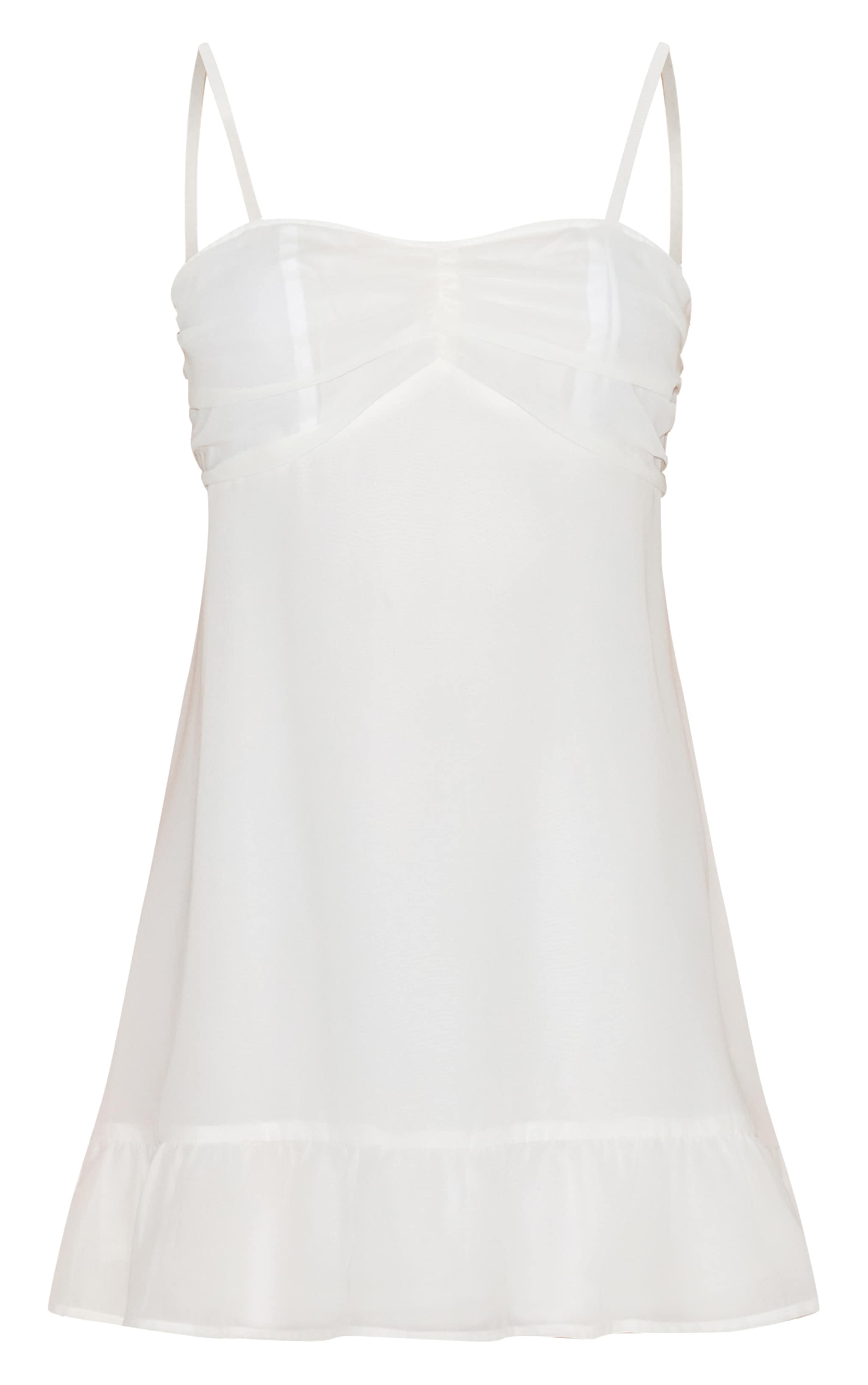 Petite White Chiffon Strappy Flowy Shift Dress image 5