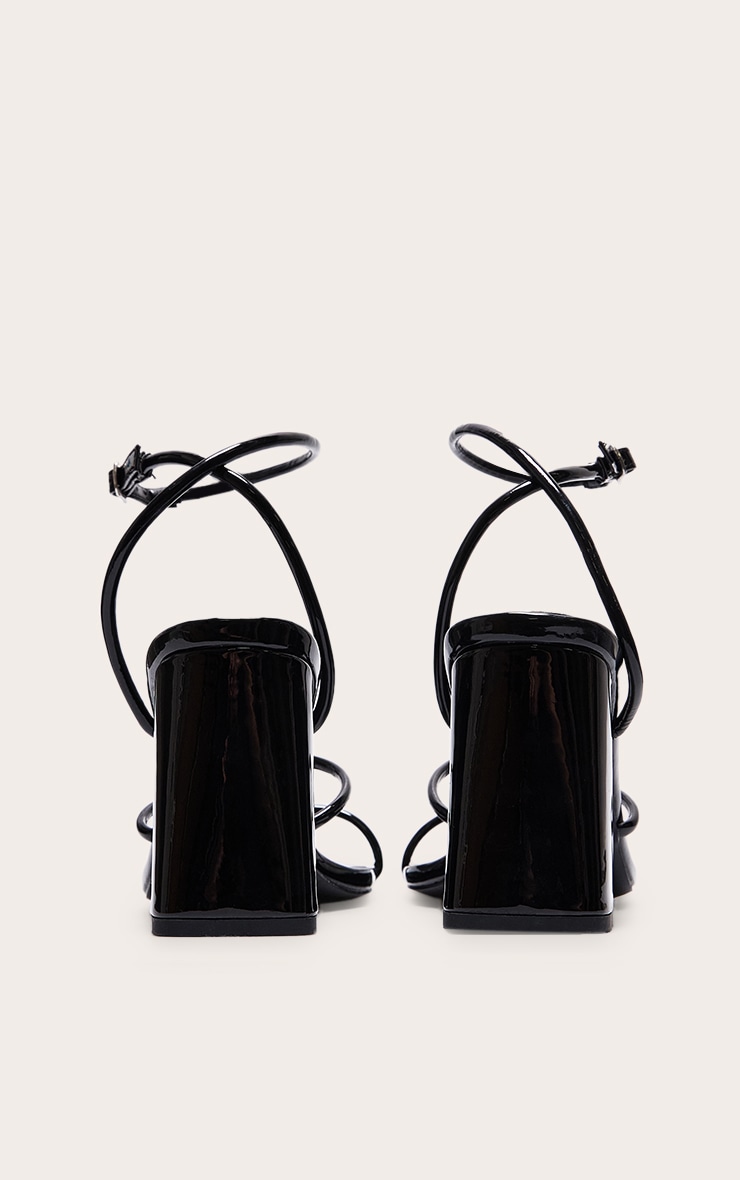 Black Wide Fit Strappy Block Heeled Sandals | Footwear