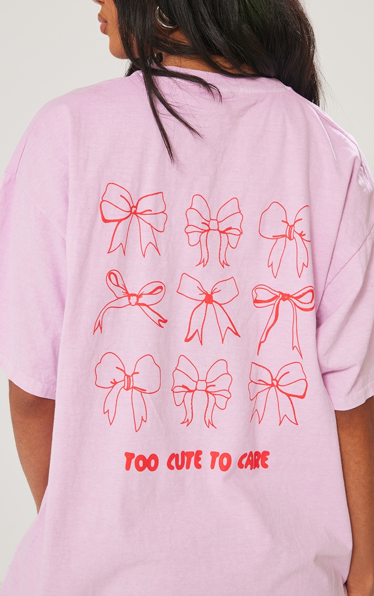 Pink Bow Back Print T Shirt image 4