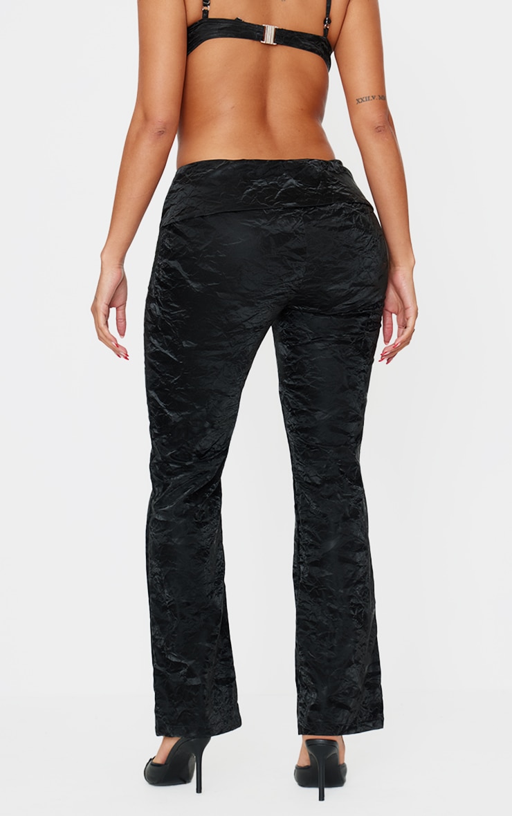 Shape Black Washed Faux Leather Panel Detail Trousers image 3