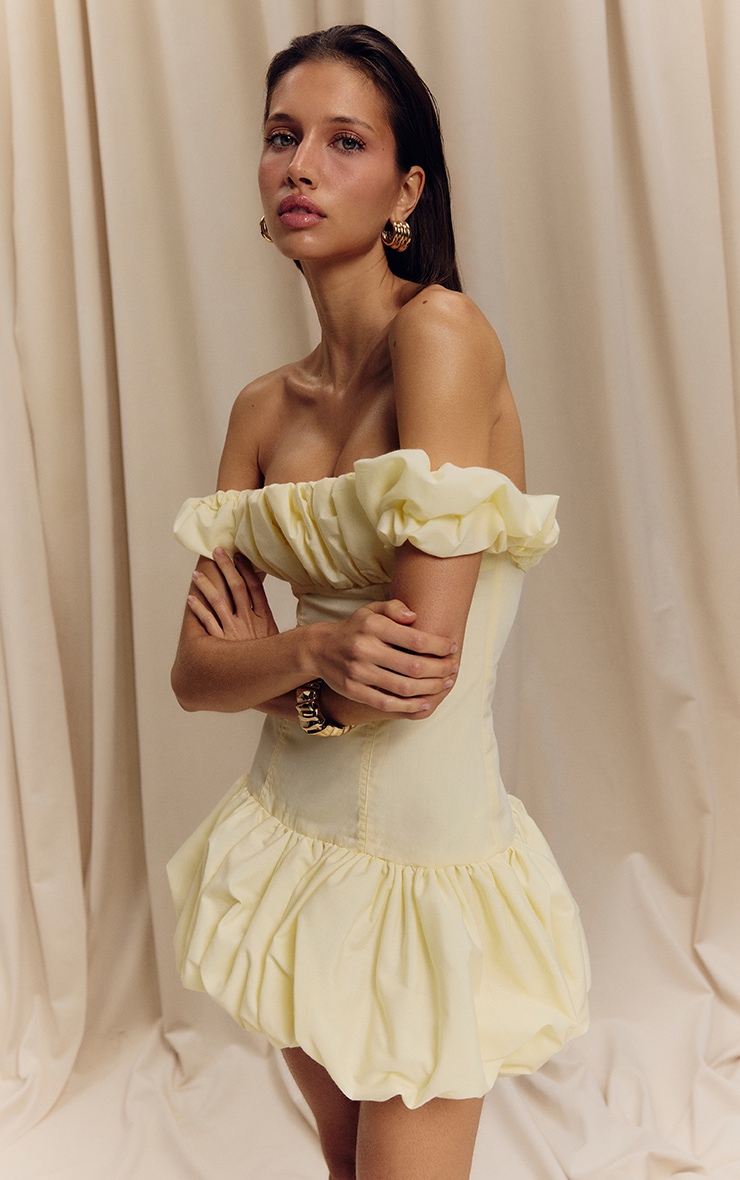 bardot lemon dress