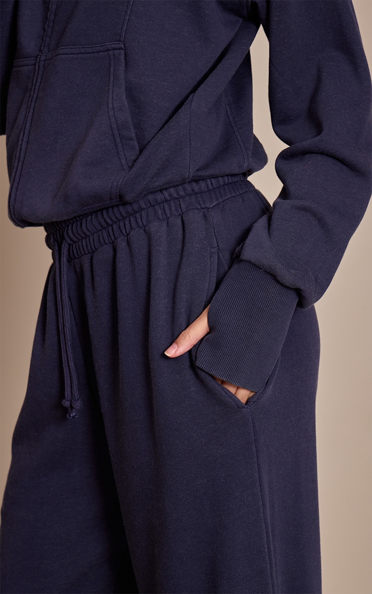 Navy Acid Wash Drawcord Cuff Sweatpant image 4