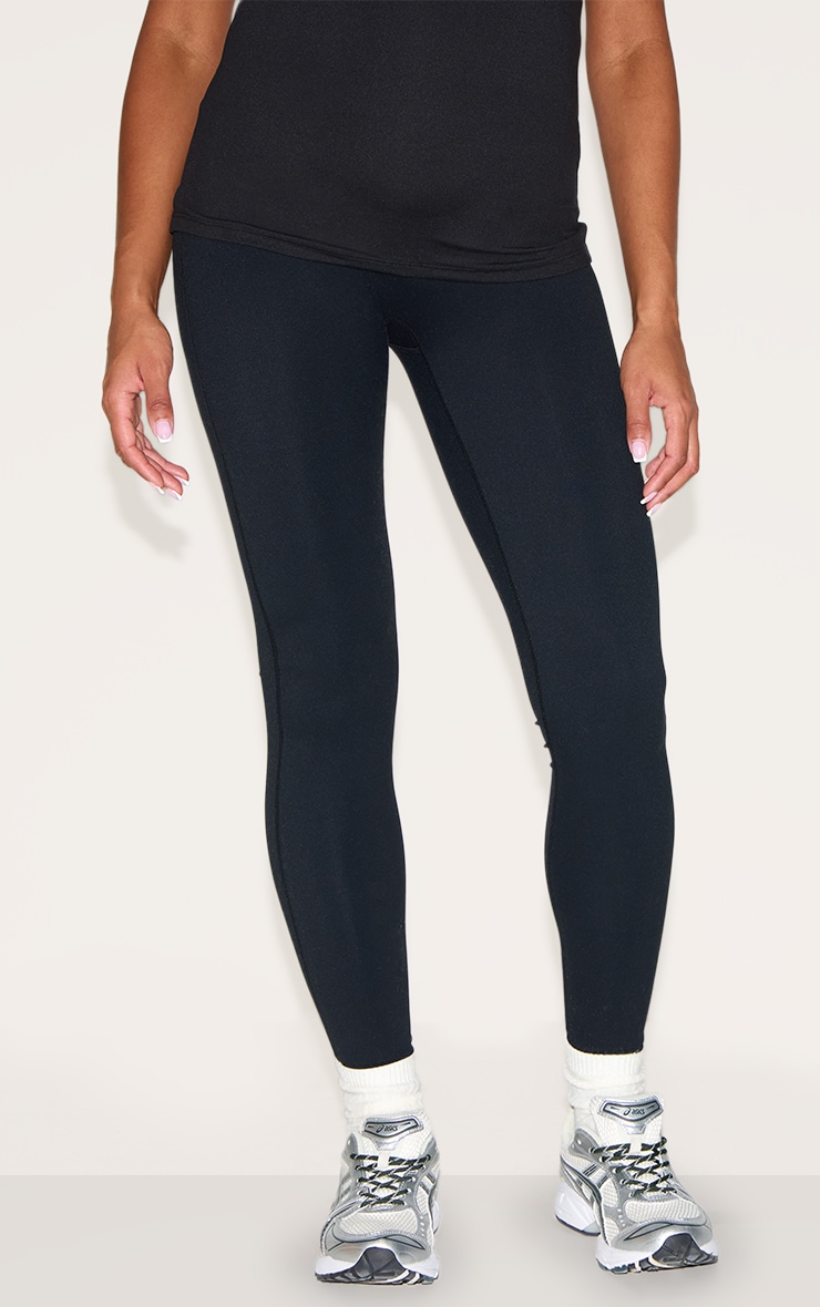 Maternity Black Contour Sculpt Leggings image 2