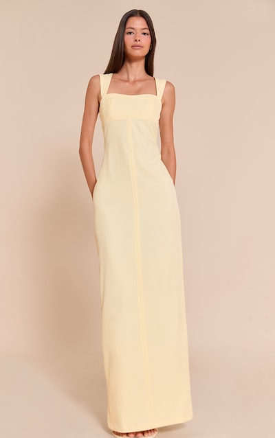 Butter Yellow Tailored Woven Strappy Maxi Dress