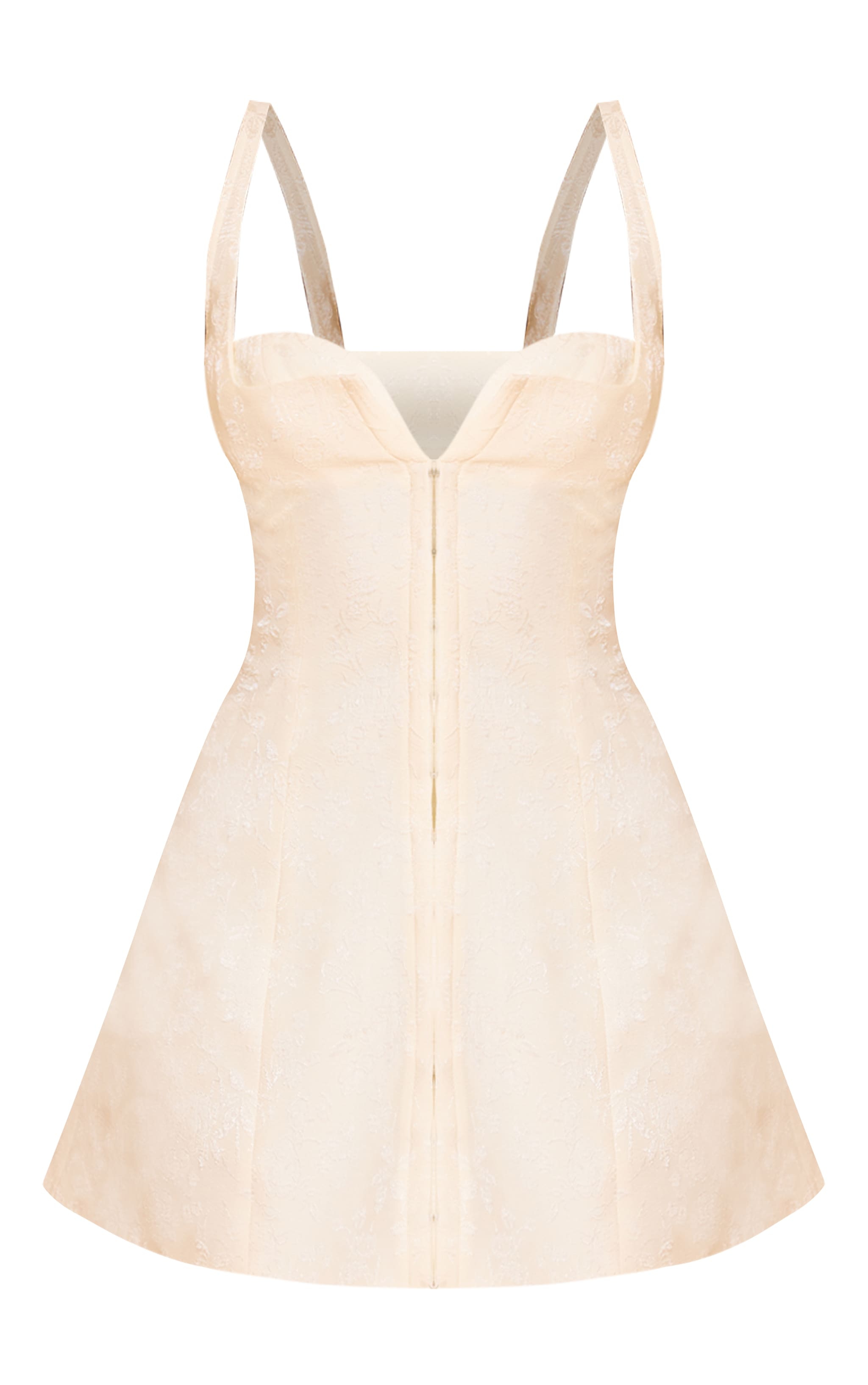 Robe Trapèze Jacquard Crème Agrafe Et Œillet image 5