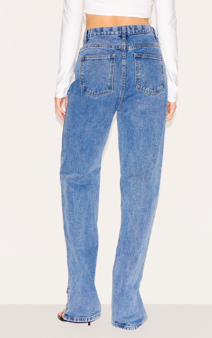 Vintage Wash Split Hem Jeans image 3