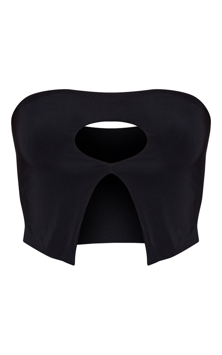Black Slinky Cut Out Bandeau Top image 5