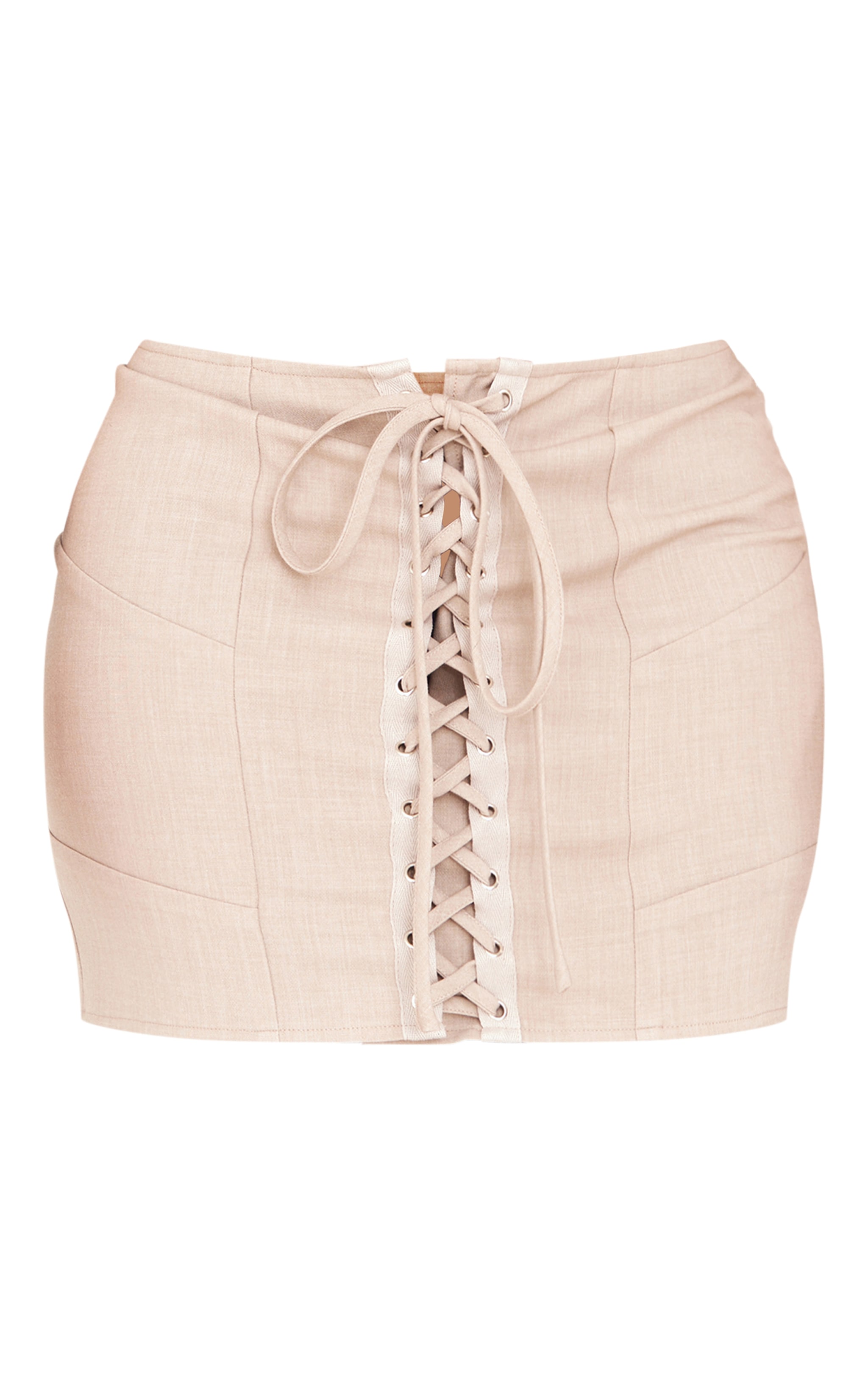 Shape Stone Woven Lace Up Detail Mini Skirt image 6
