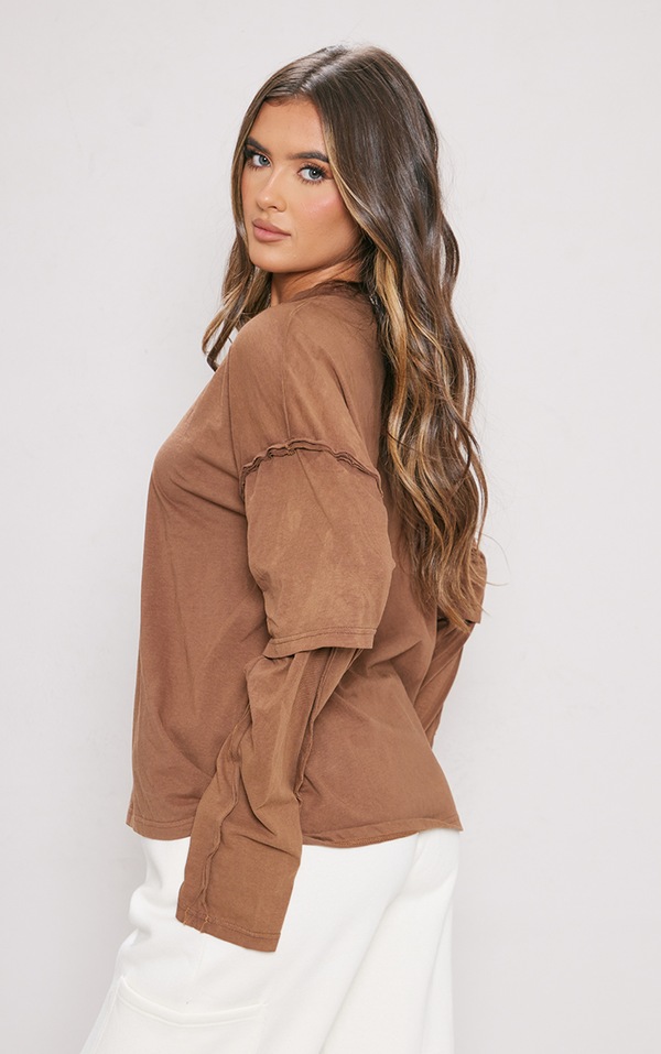 BASIC LONG SLEEVES SHIRT - BROWN