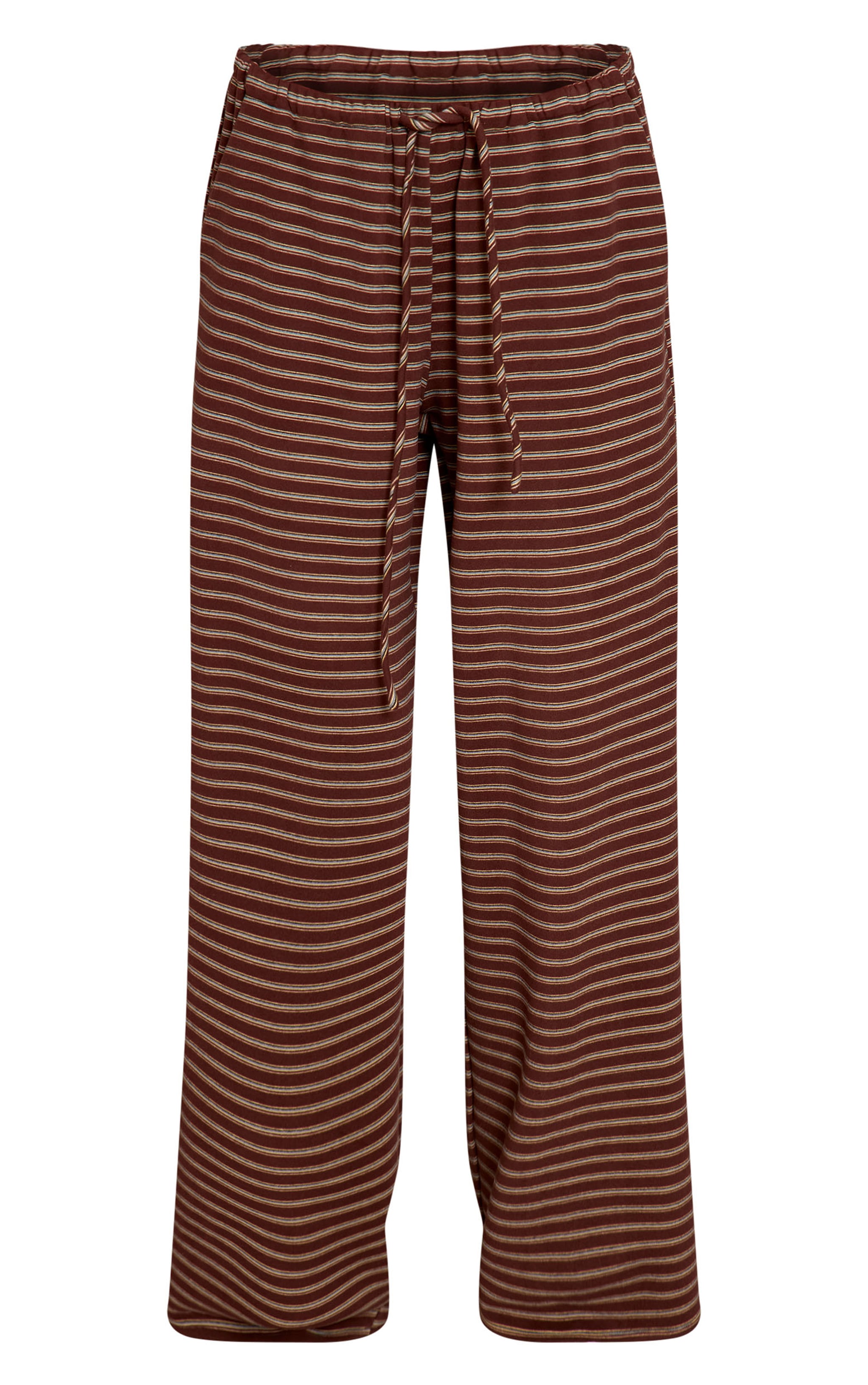 Chocolate Striped Soft Fleece Straight Leg Sweatpants image 5