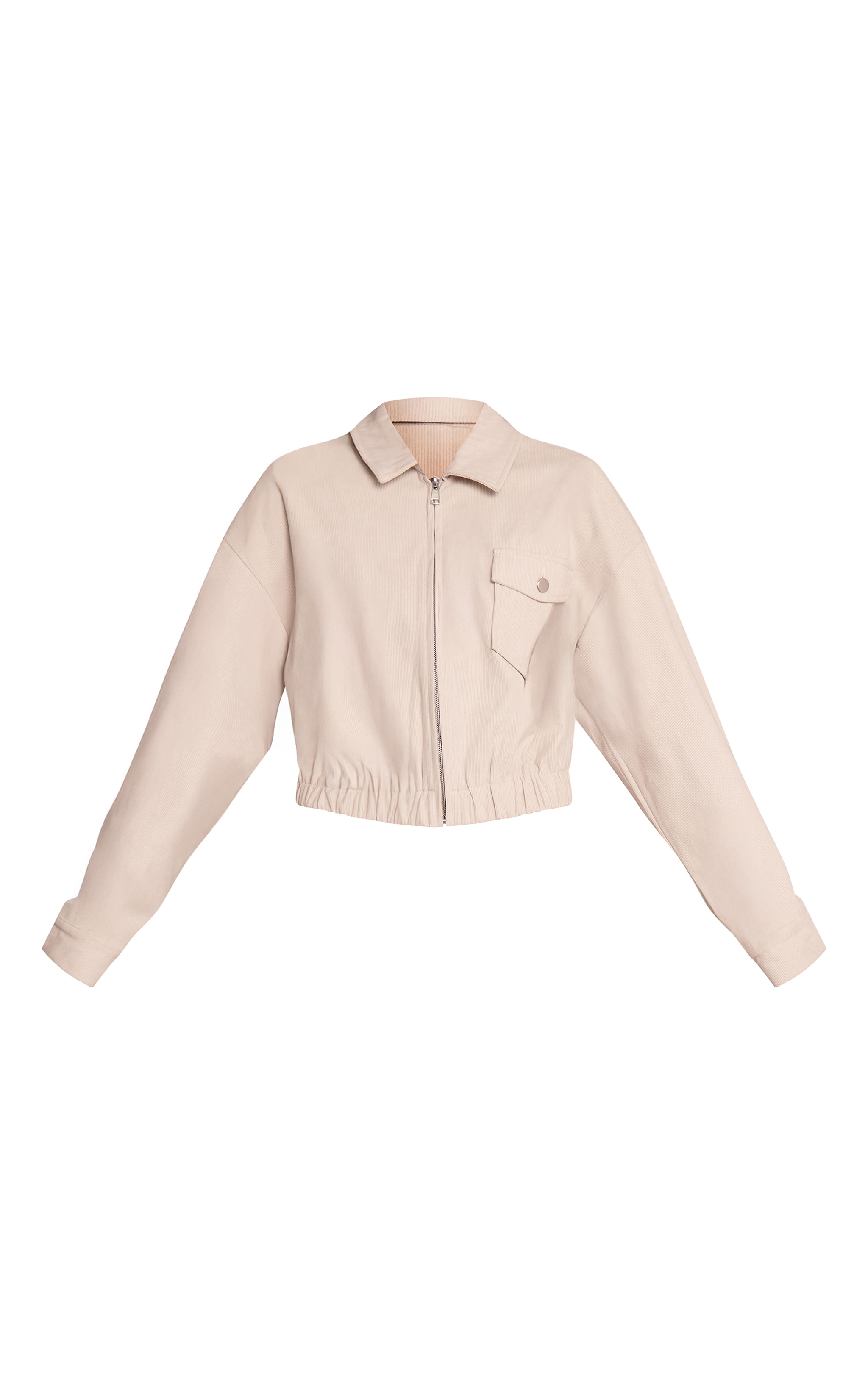 Ecru Cord Cropped Zip Jacket image 5