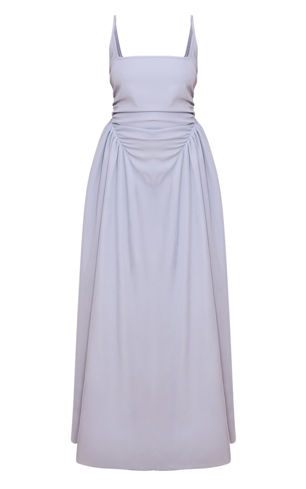 Blue Printed Strappy Maxi Dress