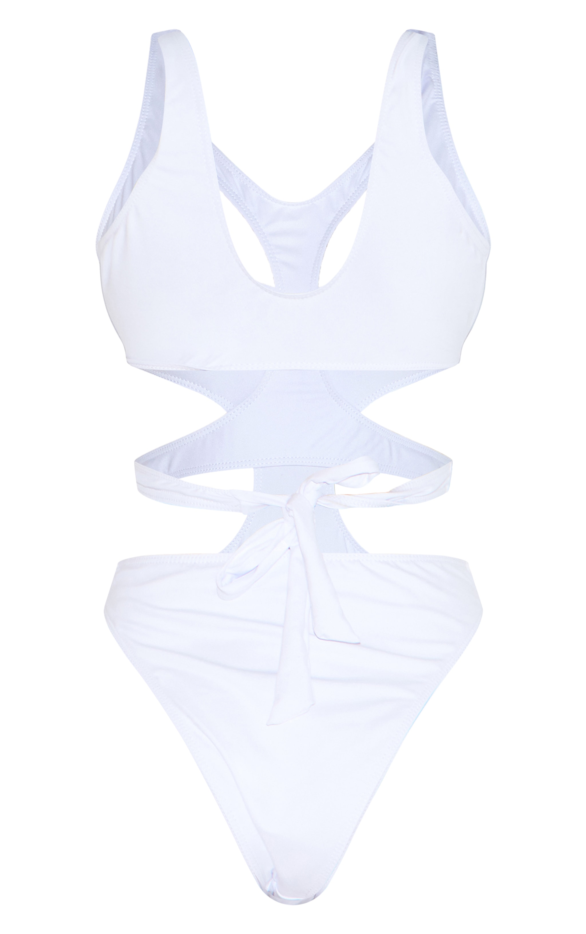 Maillot de bain doublé blanc à découpes image 6