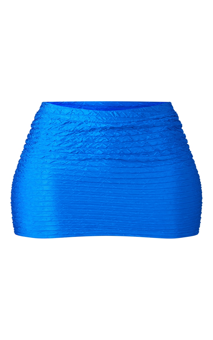 Shape Blue Textured Micro Mini Skirt image 6
