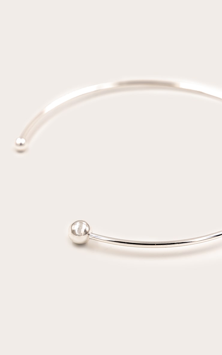 Collier rond lisse argenté image 3