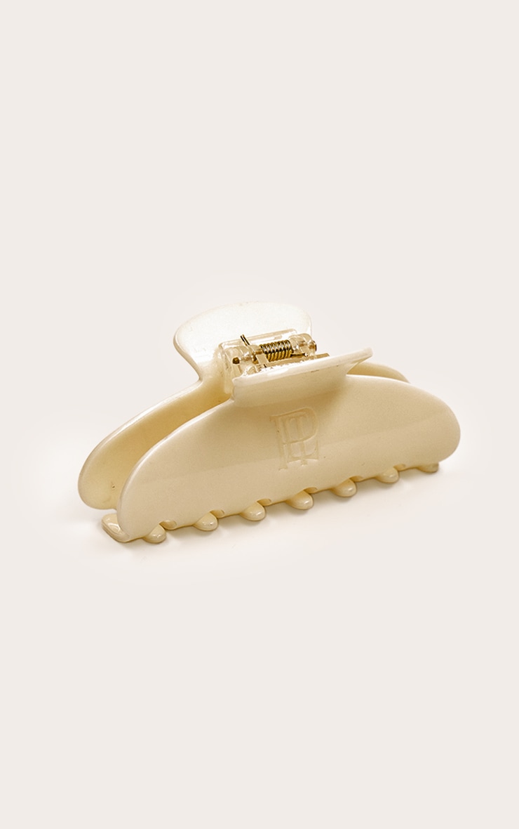 Cream PLT Branded Claw Clip image 3