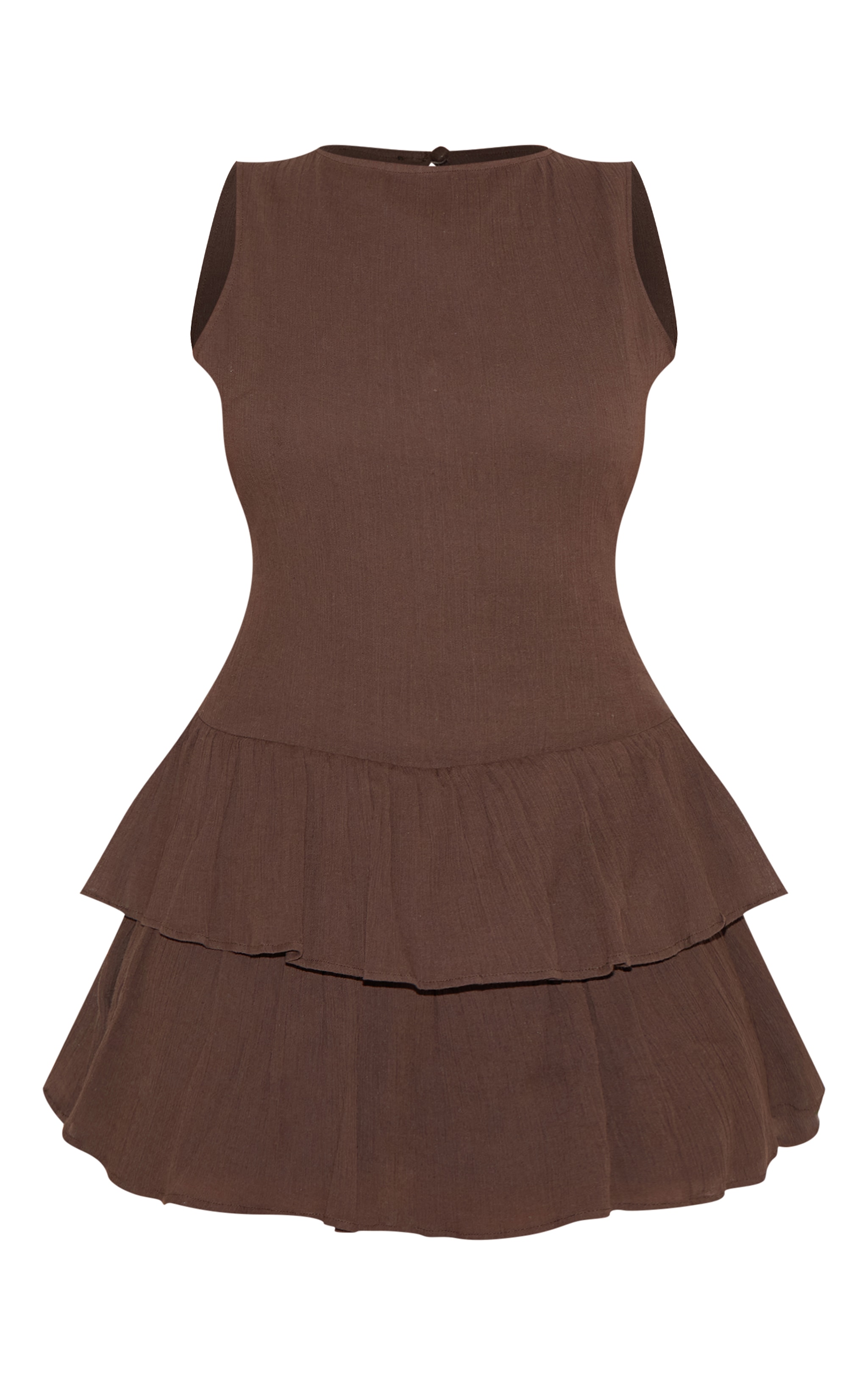 Dark Chocolate Cheesecloth Cotton Tiered Rara Romper image 5