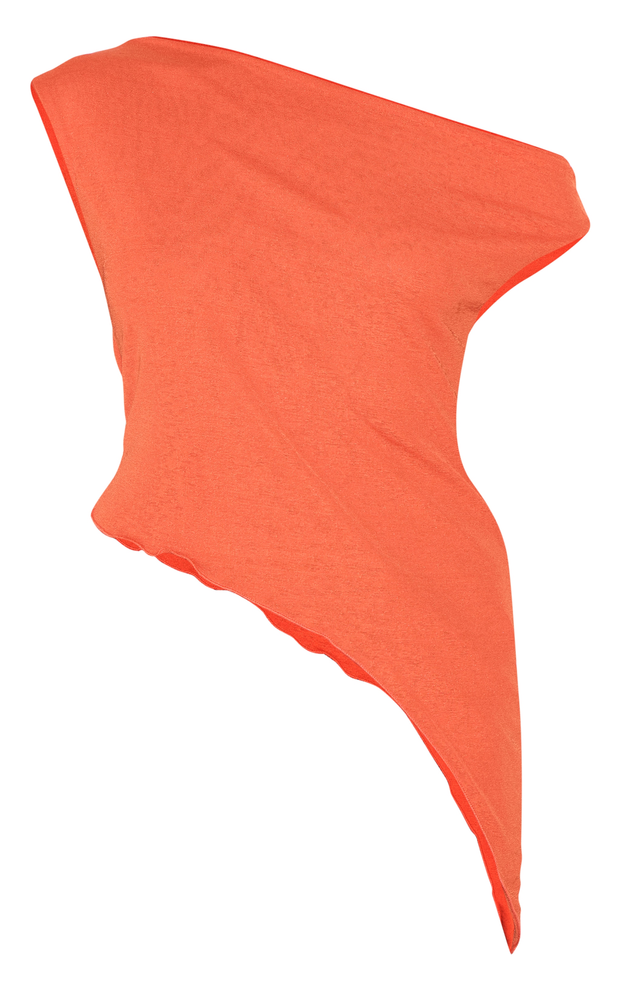 Paprika Burnout Mesh Asymmetric Long Top image 5