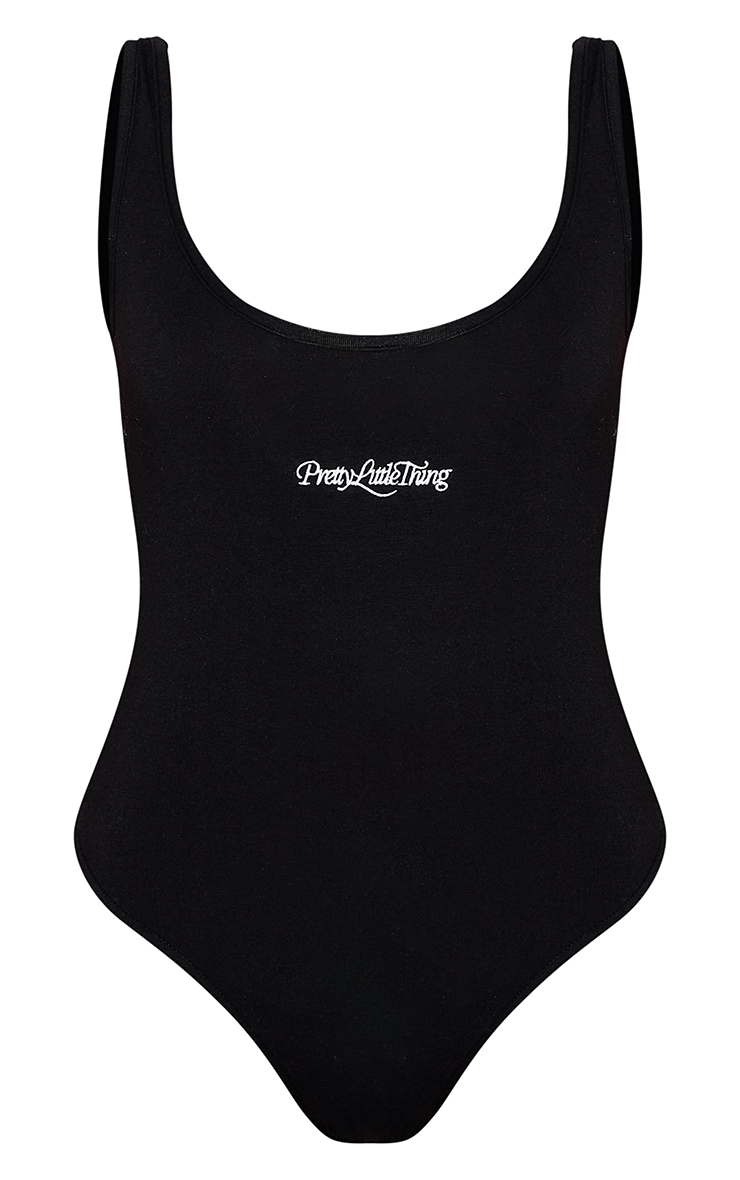 Body noir à logo "PrettyLittleThing"et col rond image 5