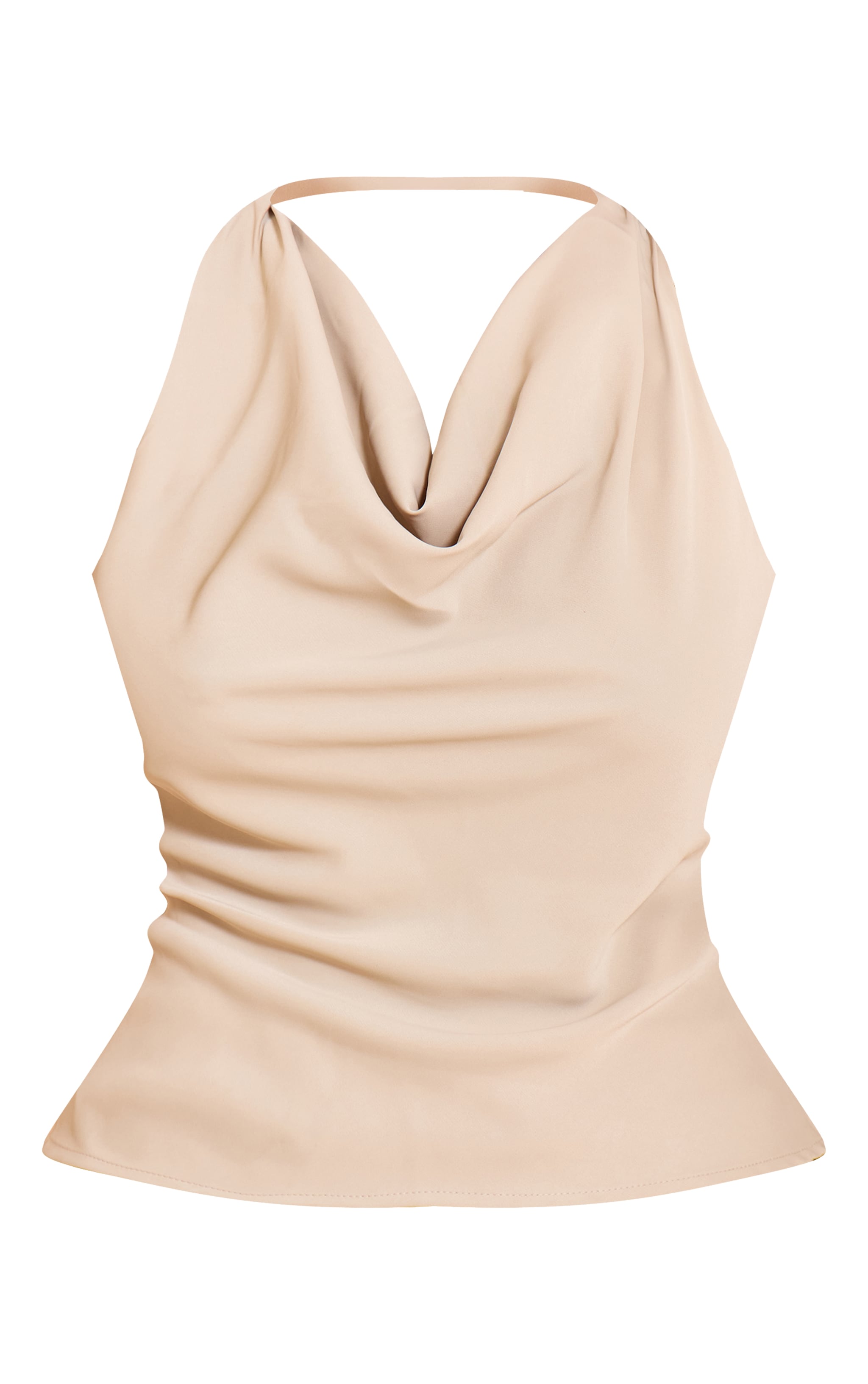 Shape Stone Cowl Neck Gold Trim Strappy Back Top image 5