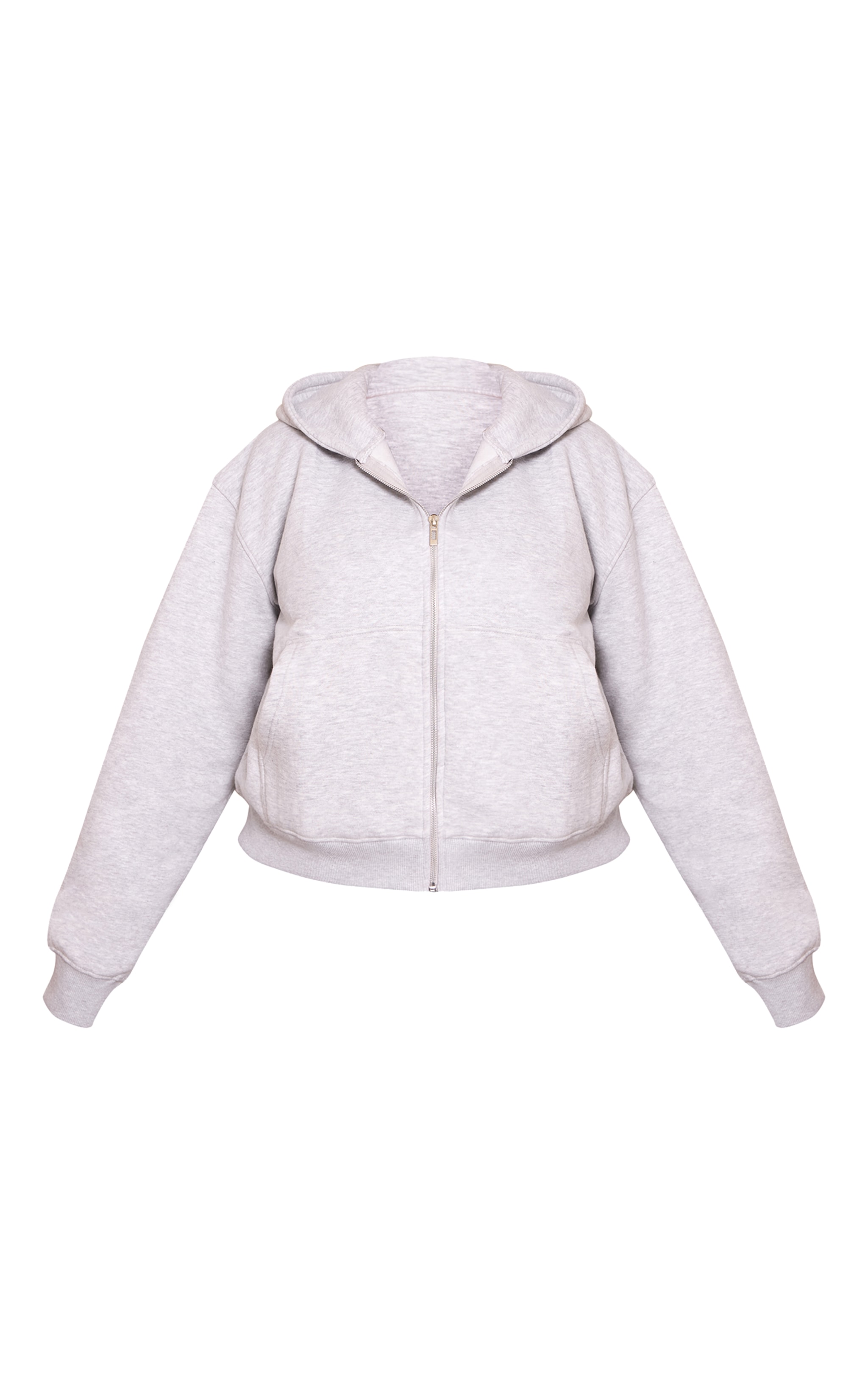Plus Ash Grey Zip Through Hoodie image 5