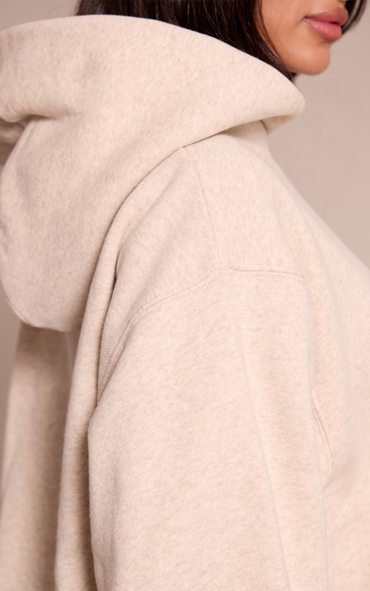 Petite Oatmeal Boxy Oversized Pull Over Hoodie image 4
