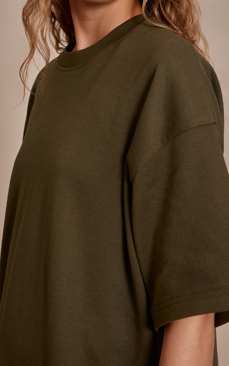 Olive Green Jersey Oversized T Shirt image 4