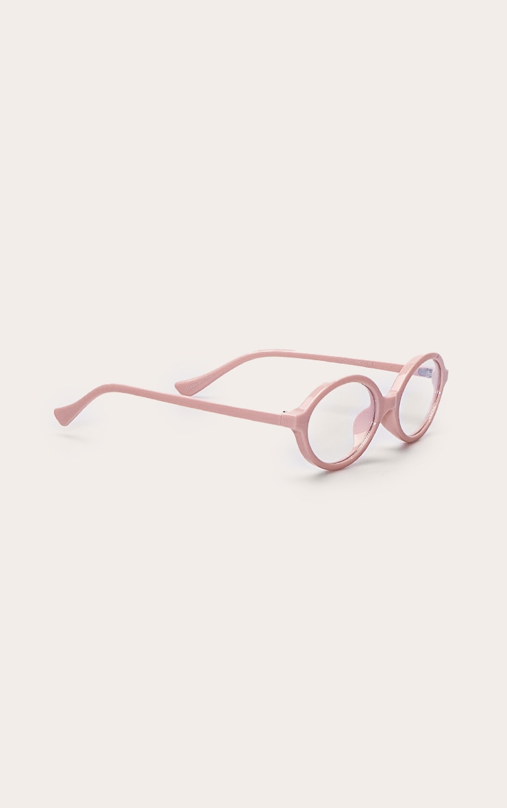 Pink Rounded Skinny Frame Sunglasses image 3