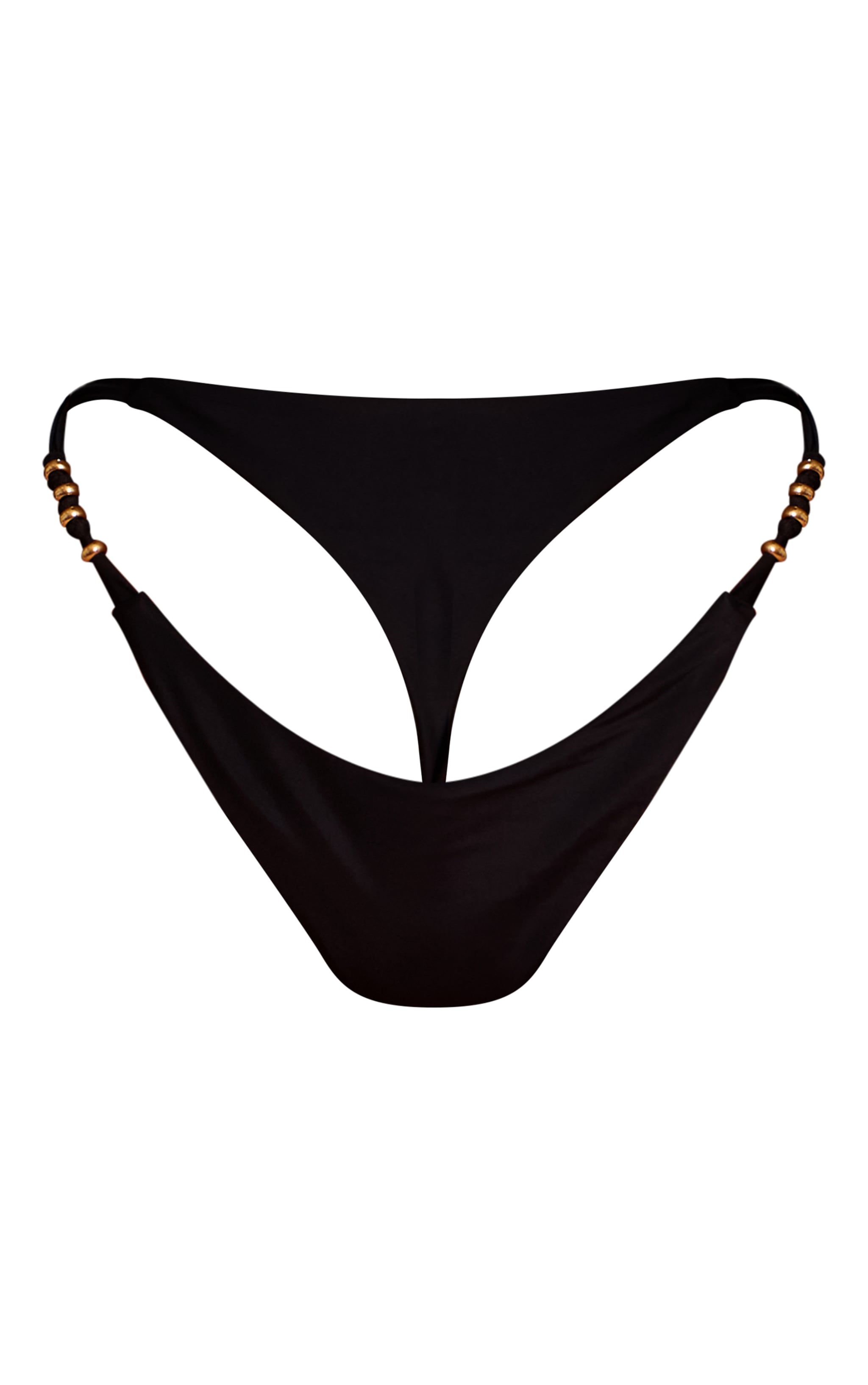 Bas de maillot de bain tanga noir à perles image 5