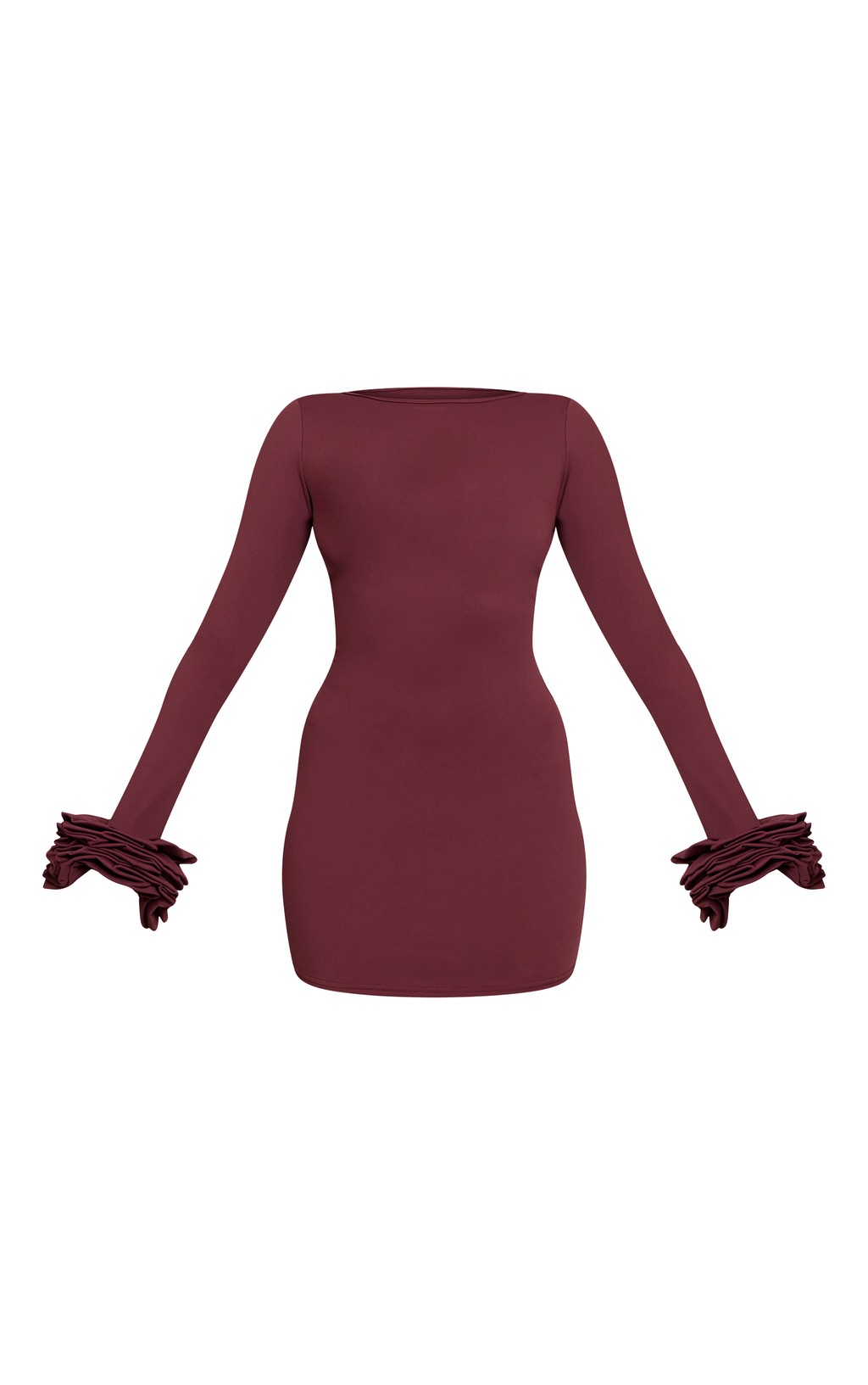 Plum Boat Neck Puff Sleeve Bodycon Dress | Dresses | PLT