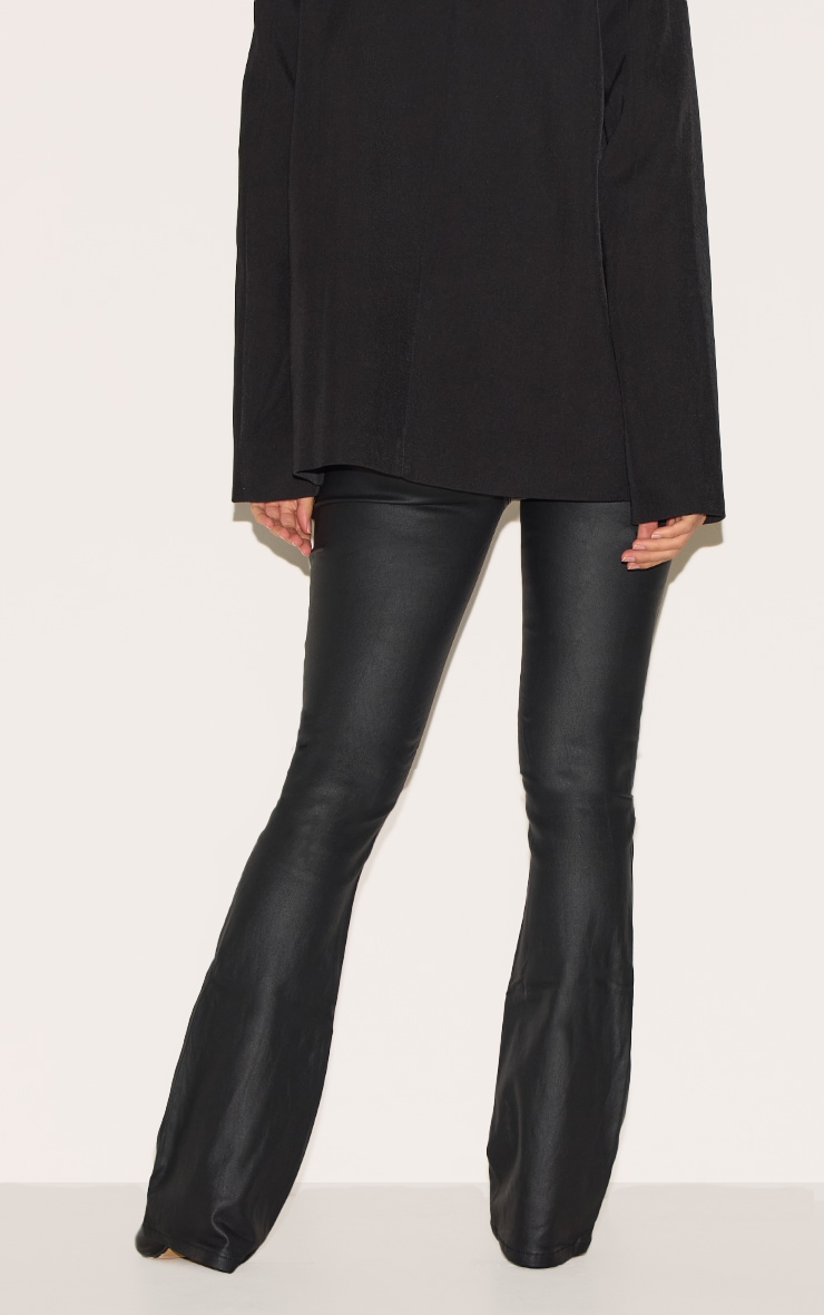 Black Coated Denim Flares image 3