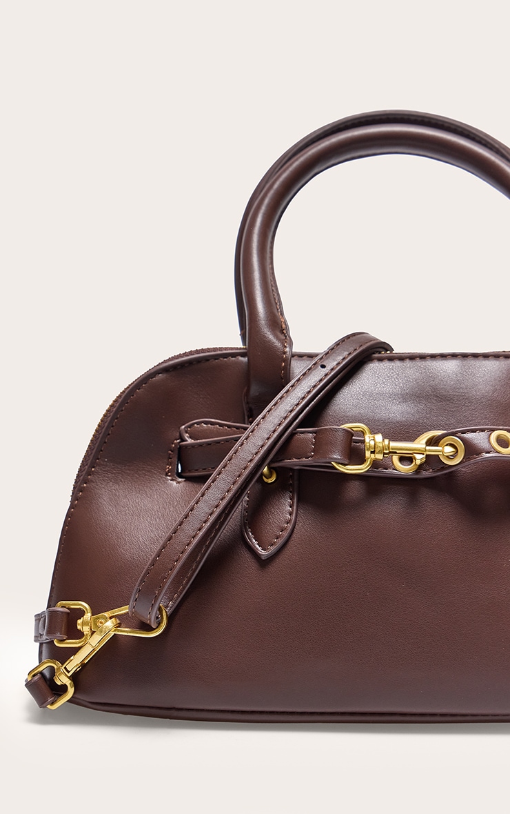 Mini sac bowling en PU chocolat image 4