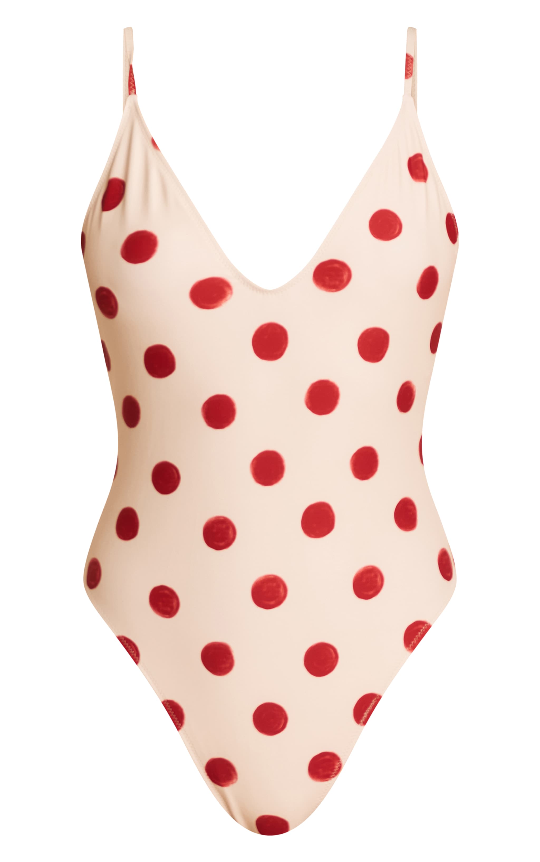Red Polka Dot Scoop Swimsuit image 5