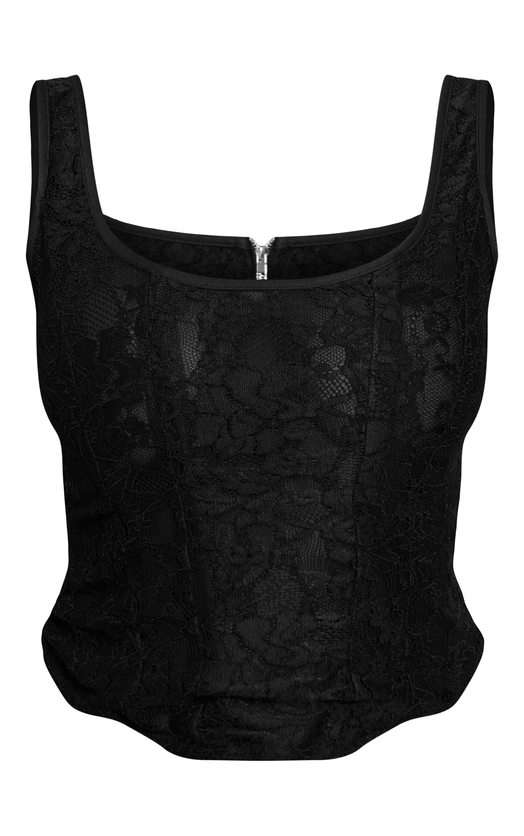 Shape BLACK LACE SQUARE NECK LONGLINE CORSET TOP image 5