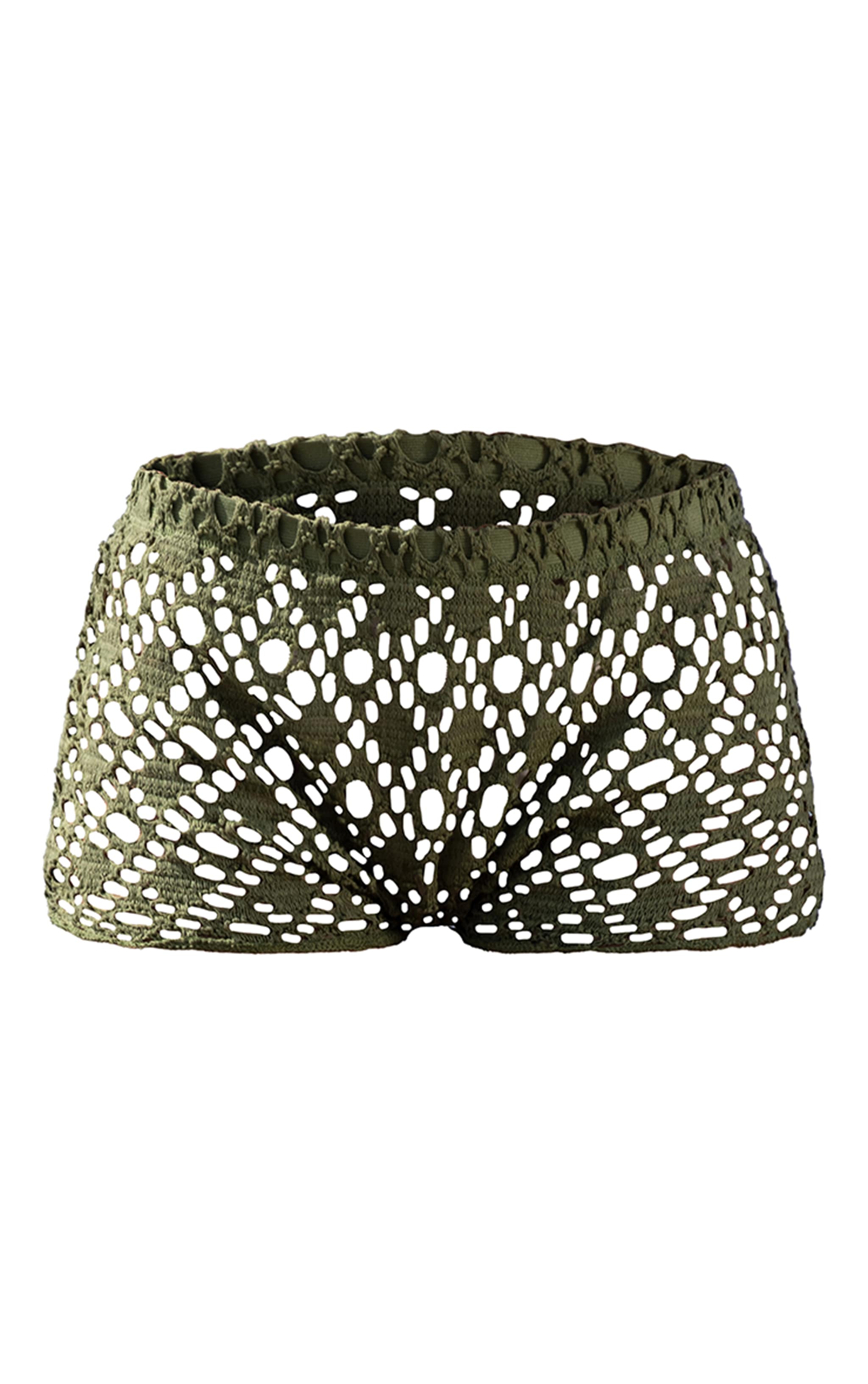 Khaki Crochet Look Hot Pants image 1