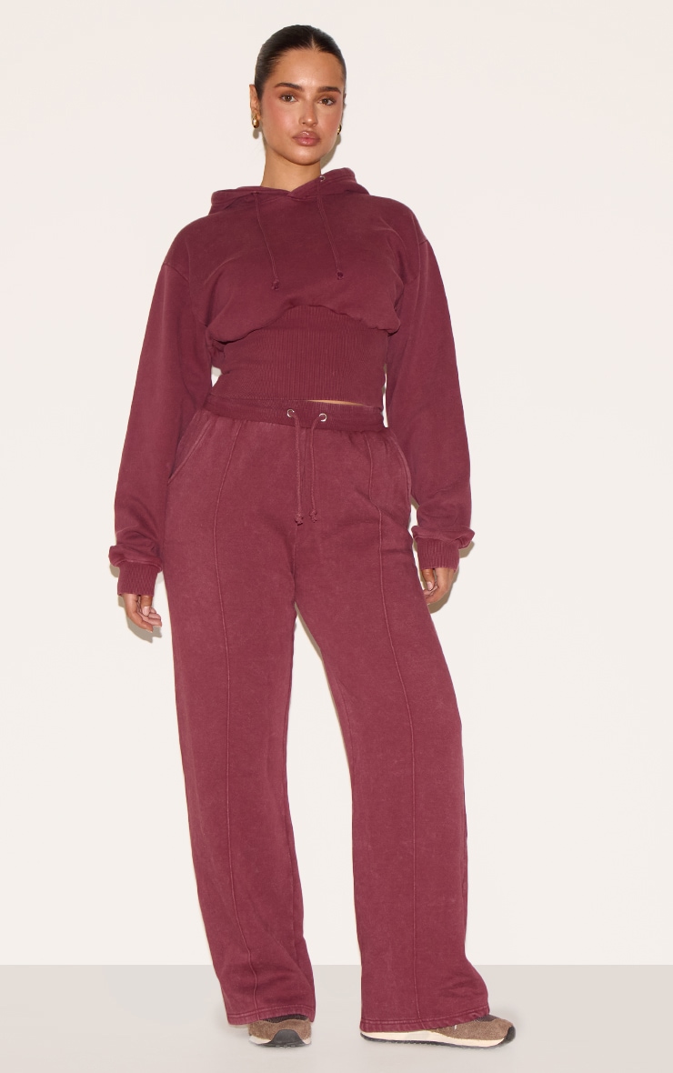 Shape Wine Sweat Seam Detail Wide Leg Sweatpants image 1